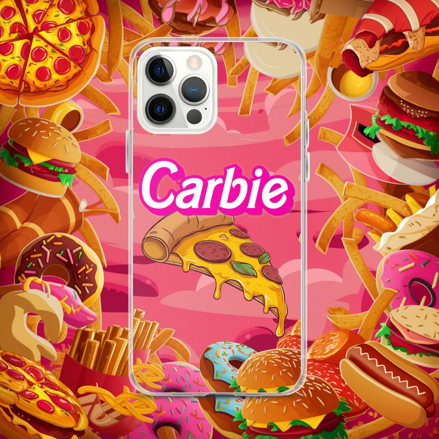 Carbie Barbie I Love Carbs I Love Pizza Clear Case for iPhone iPhone 12 Pro Max Mobile Phone Cases Barbie Carbie Fast Food Ken Movies Pizza Next Cult Brand