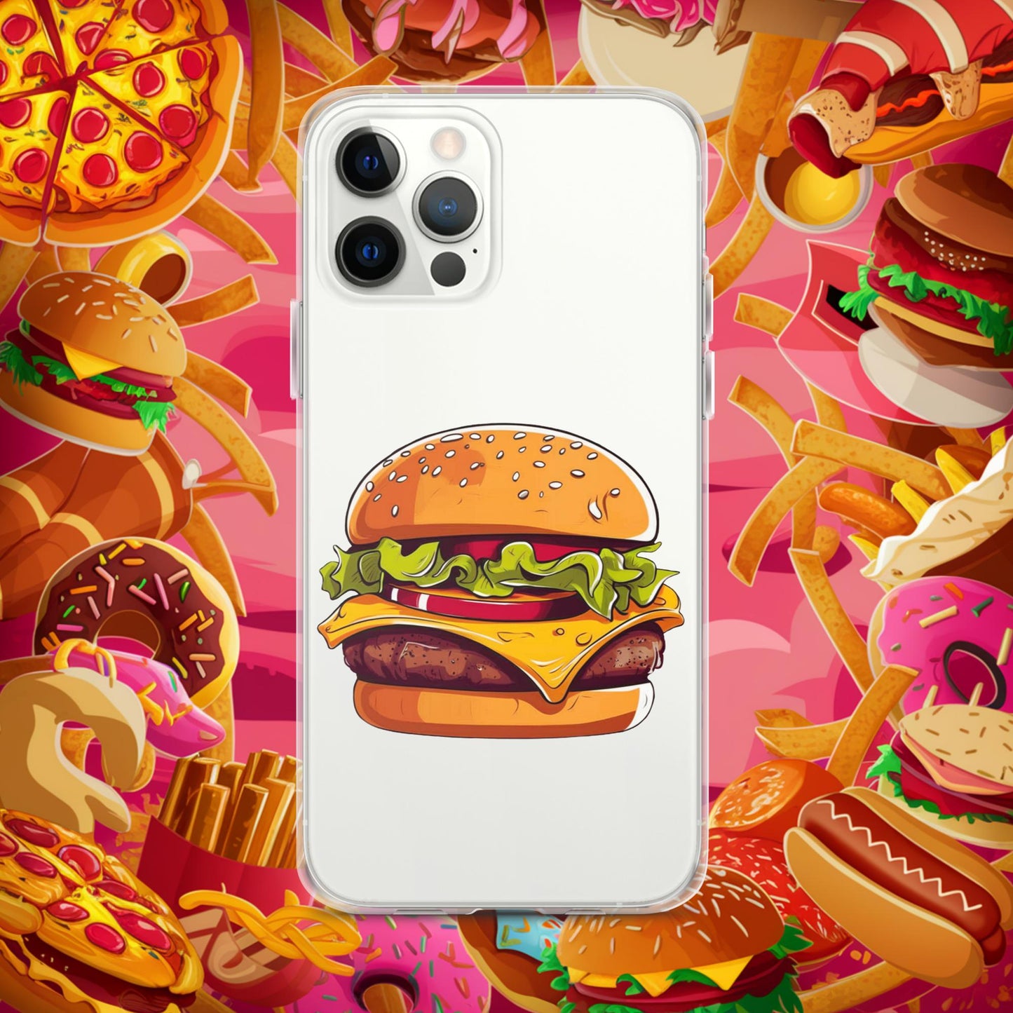 Cheeseburger I Love Burgers Clear Case for iPhone iPhone 12 Pro Max Mobile Phone Cases Burgers Fast Food Next Cult Brand