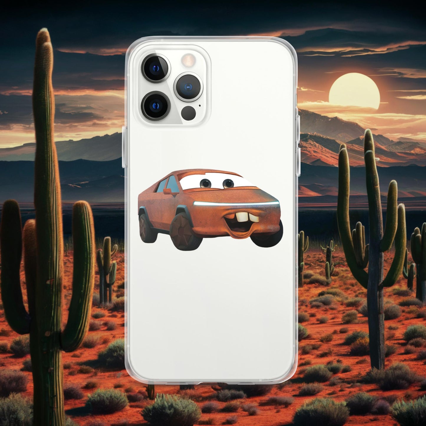 Rusty Tesla Cybertruck Elon Musk Cars Movie Tow Mater Clear Case for iPhone iPhone 12 Pro Max Mobile Phone Cases Cars Movie Celebrities Cybertruck Elon Musk Movies Tesla Next Cult Brand