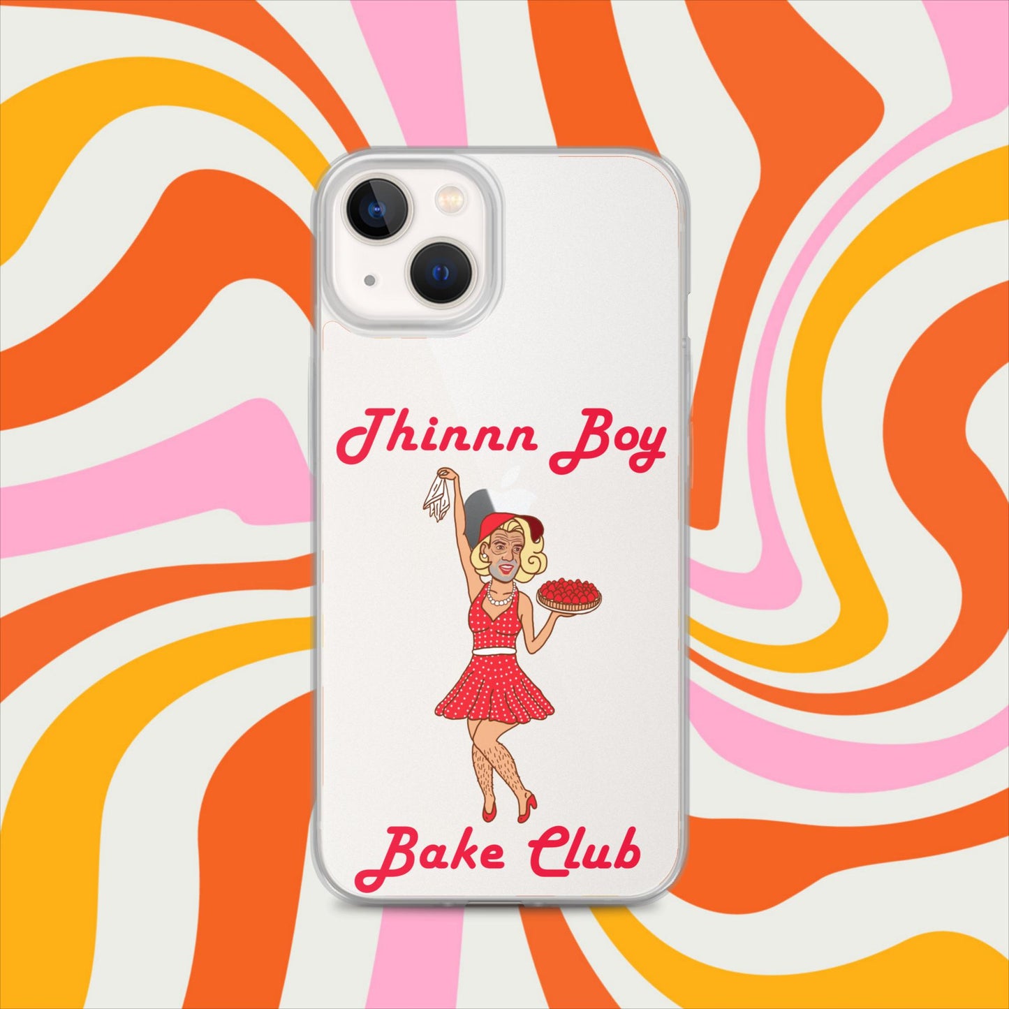 Thinnn Boy Bake Club The Fighter and The Kid TFATK Podcast Comedy 60s retro housewife Bryan Callen Clear Case for iPhone iPhone 13 Mobile Phone Cases Bryan Callen Podcasts Stand-up Comedy The Fighter and The Kid (TFATK) Thinnn Boy Bake Club Next Cult Brand