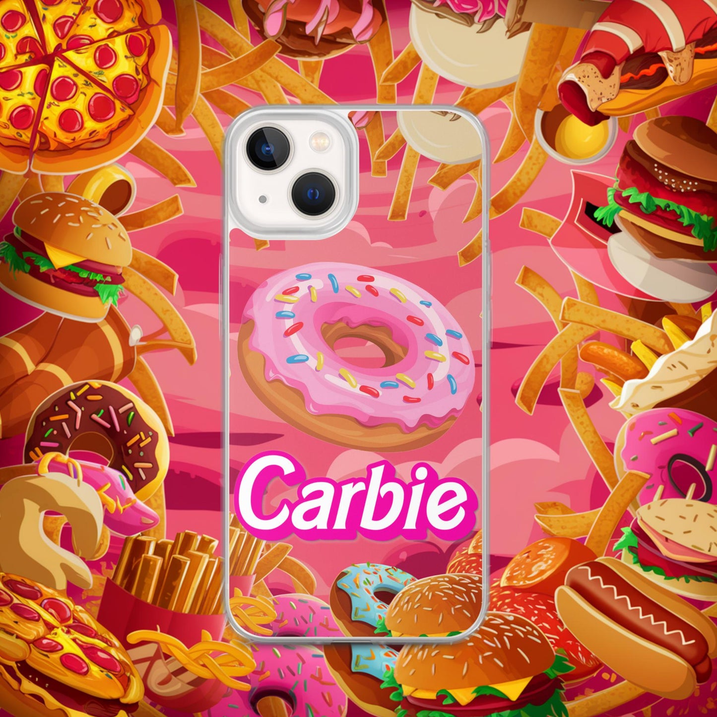 Carbie Barbie I Love Carbs I Love Donuts Clear Case for iPhone iPhone 13 Mobile Phone Cases Barbie Carbie Donuts Fast Food Ken Movies Next Cult Brand