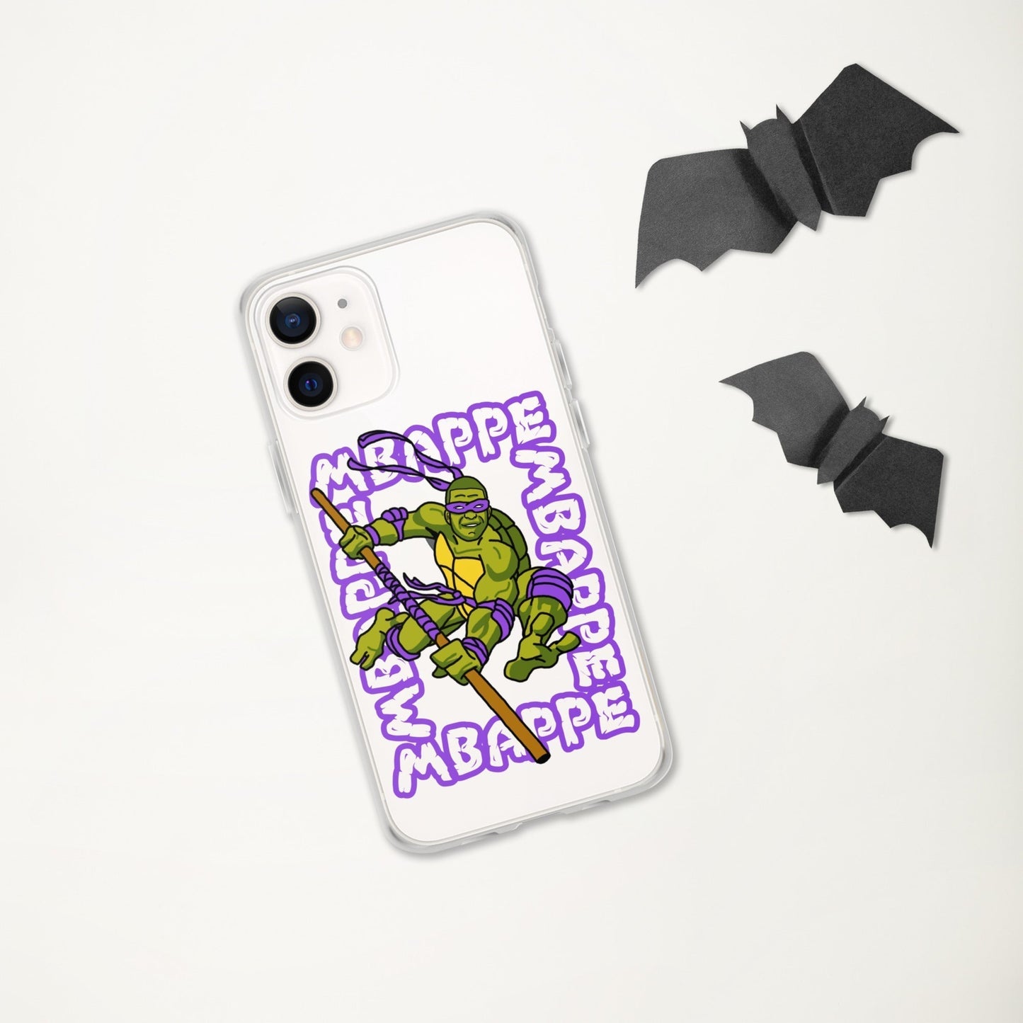 Kylian Mbappe Purple Ninja Turtle Donatello Clear Case for iPhone® Mobile Phone Cases Football Kylian Mbappe Ninja Turtles PSG Real Madrid Next Cult Brand