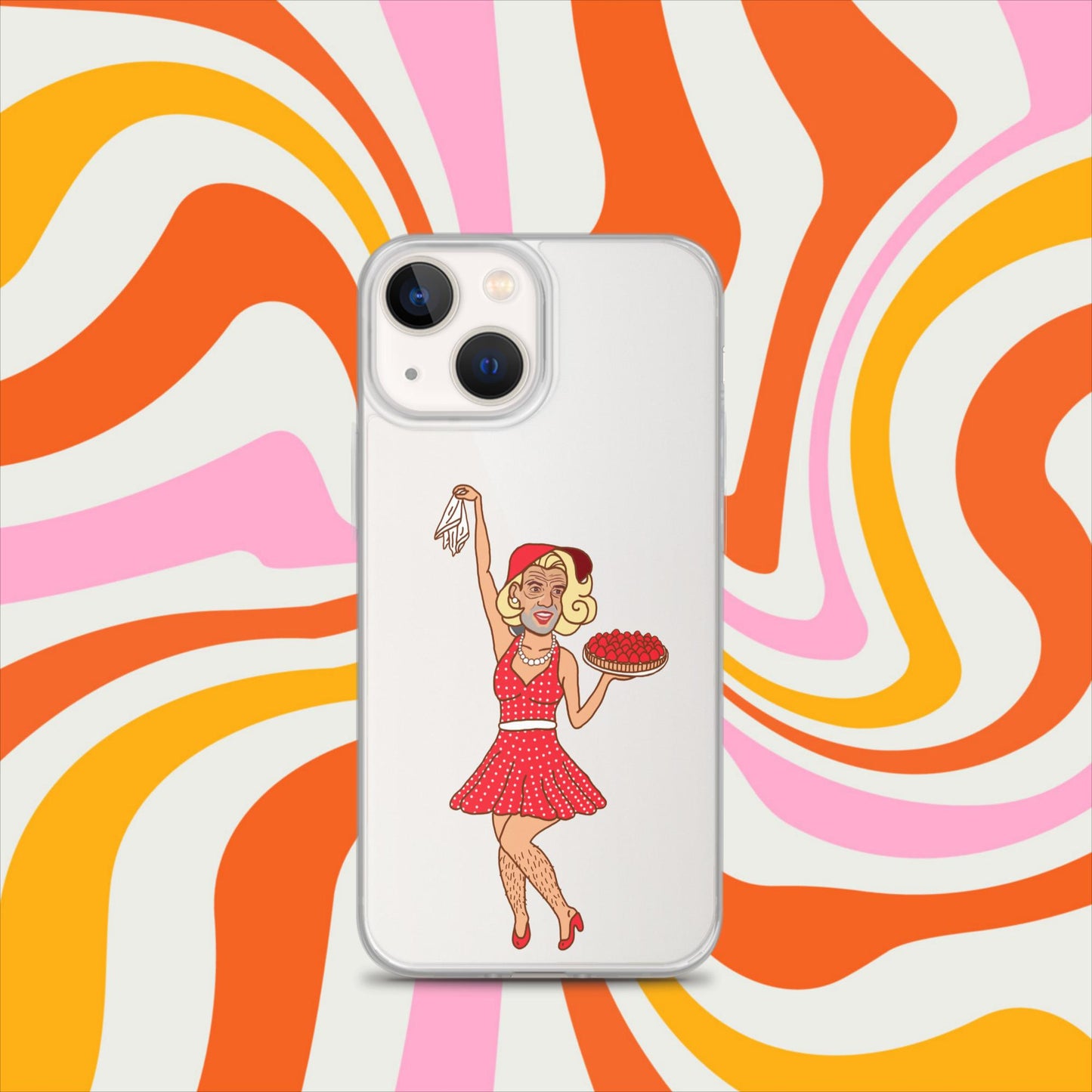 Thinnn Boy Bake Club The Fighter and The Kid TFATK Podcast Comedy 60s retro housewife Bryan Callen Clear Case for iPhone iPhone 13 mini Mobile Phone Cases Bryan Callen Podcasts Stand-up Comedy The Fighter and The Kid (TFATK) Thinnn Boy Bake Club Next Cult Brand