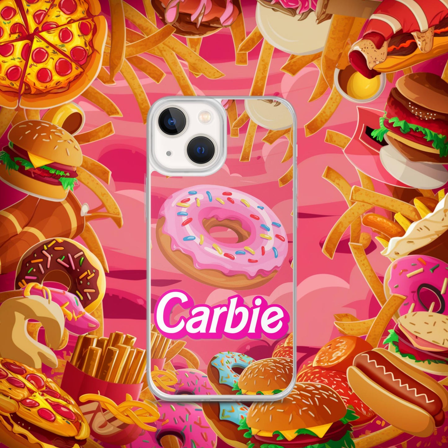 Carbie Barbie I Love Carbs I Love Donuts Clear Case for iPhone iPhone 13 mini Mobile Phone Cases Barbie Carbie Donuts Fast Food Ken Movies Next Cult Brand