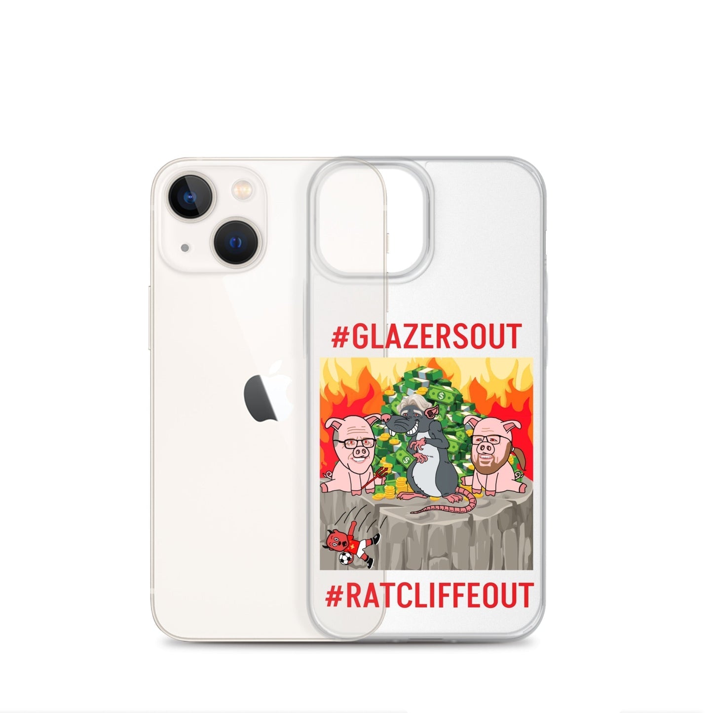 Manchester United Ratcliffe Out, Glazers Out Clear Case for iPhone® Mobile Phone Cases Football GlazersOut Manchester United RatcliffeOut Next Cult Brand