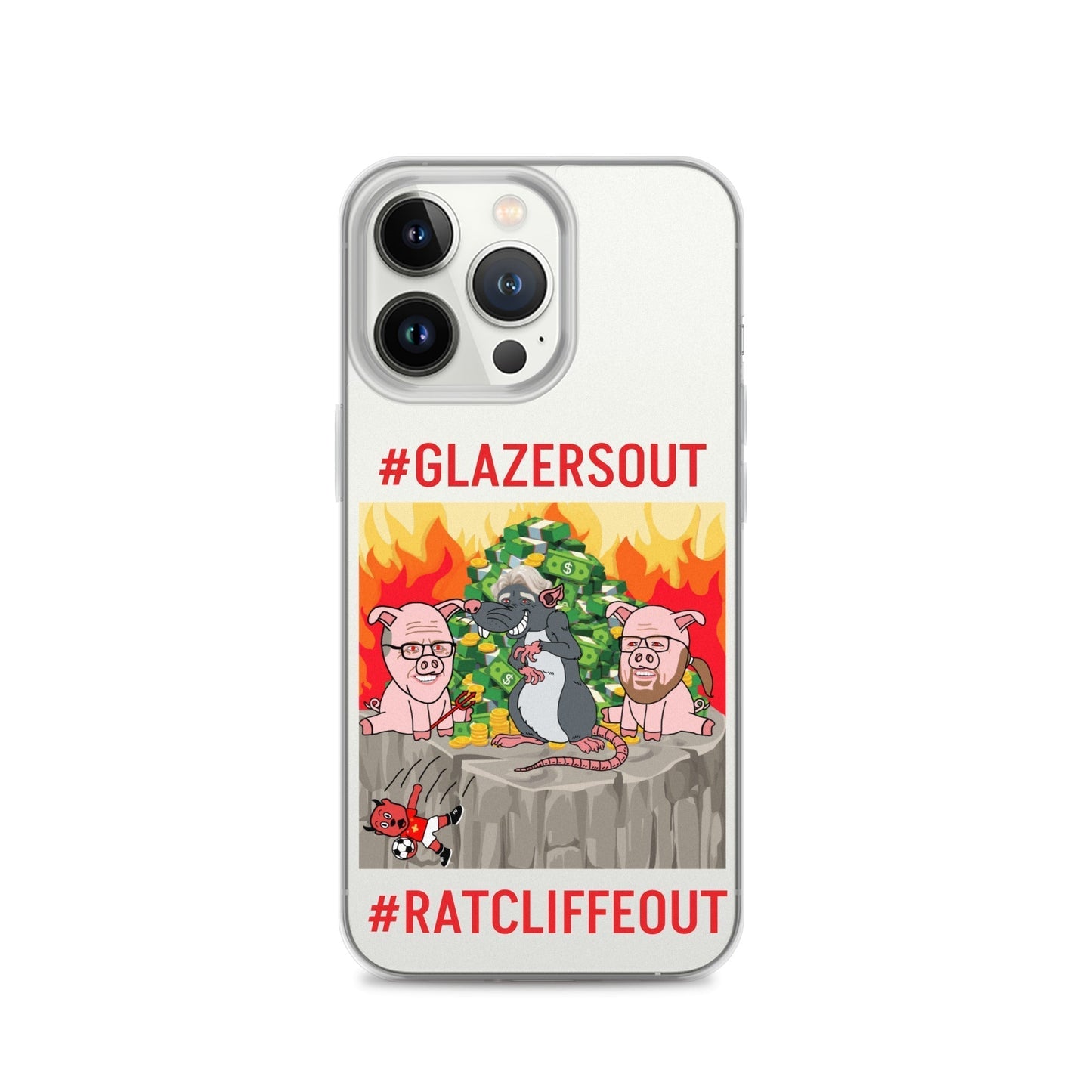Manchester United Ratcliffe Out, Glazers Out Clear Case for iPhone® iPhone 13 Pro Mobile Phone Cases Football GlazersOut Manchester United RatcliffeOut Next Cult Brand