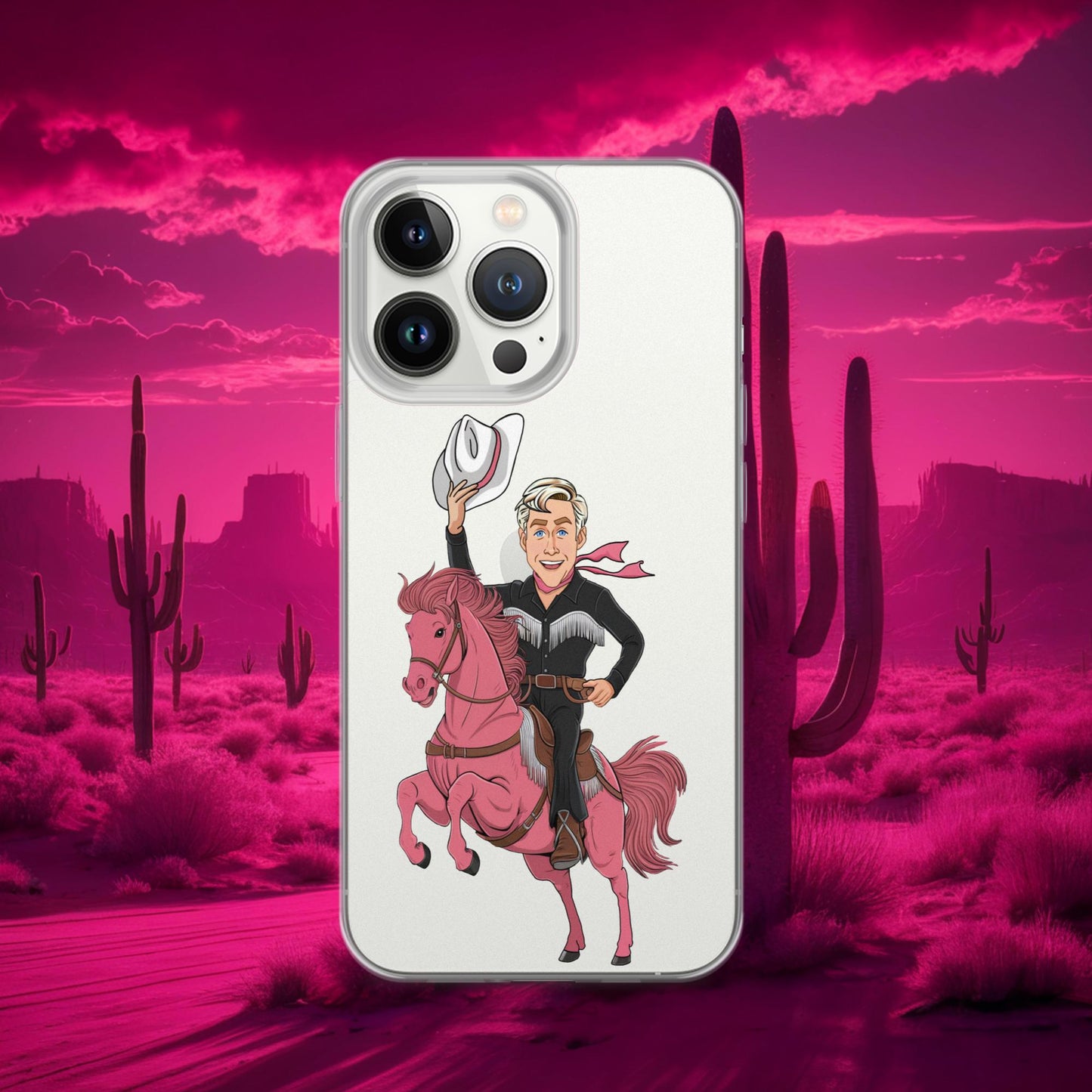 Ryan Gosling Ken Cowboy Horse Barbie Movie Clear Case for iPhone iPhone 13 Pro Mobile Phone Cases Barbie Celebrities Ken Movies Ryan Gosling Next Cult Brand