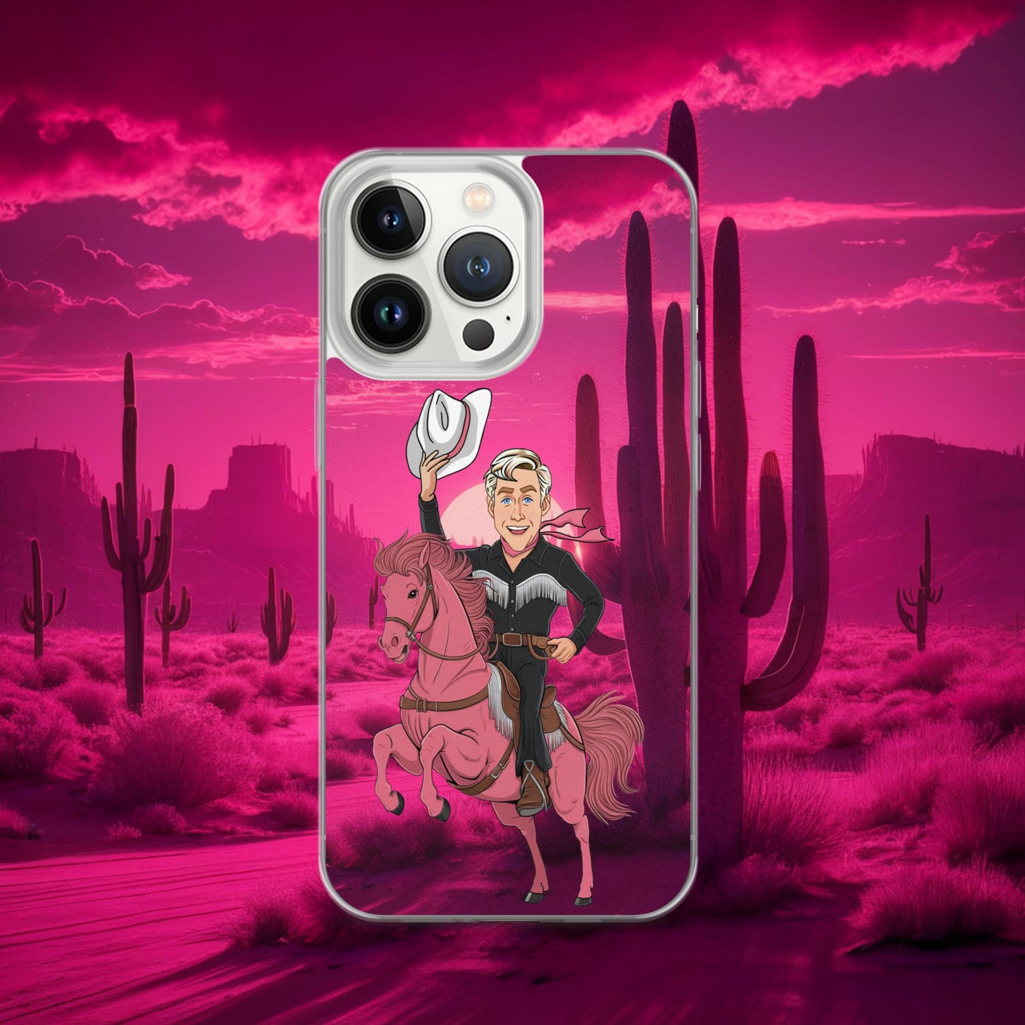 Ryan Gosling Ken Cowboy Horse Barbie Movie Clear Case for iPhone iPhone 13 Pro Mobile Phone Cases Barbie Celebrities Ken Movies Ryan Gosling Next Cult Brand