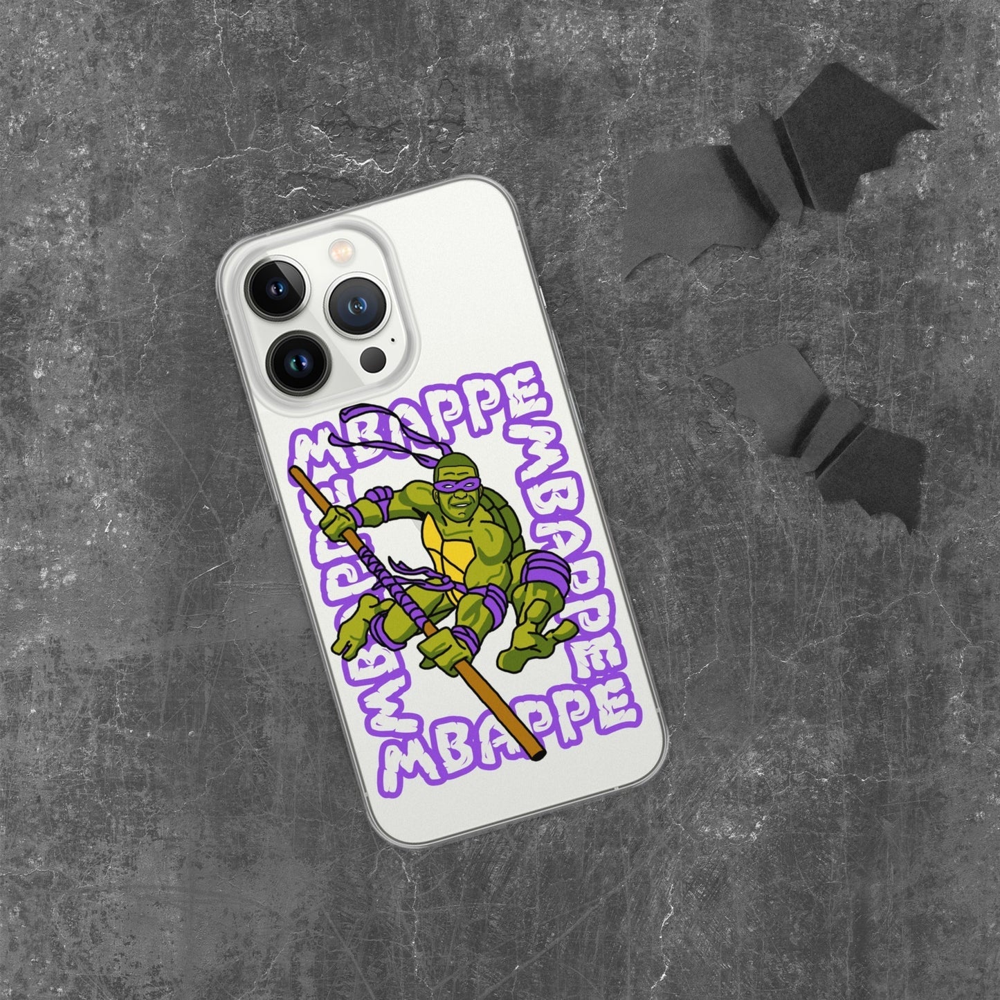 Kylian Mbappe Purple Ninja Turtle Donatello Clear Case for iPhone® iPhone 13 Pro Mobile Phone Cases Football Kylian Mbappe Ninja Turtles PSG Real Madrid Next Cult Brand