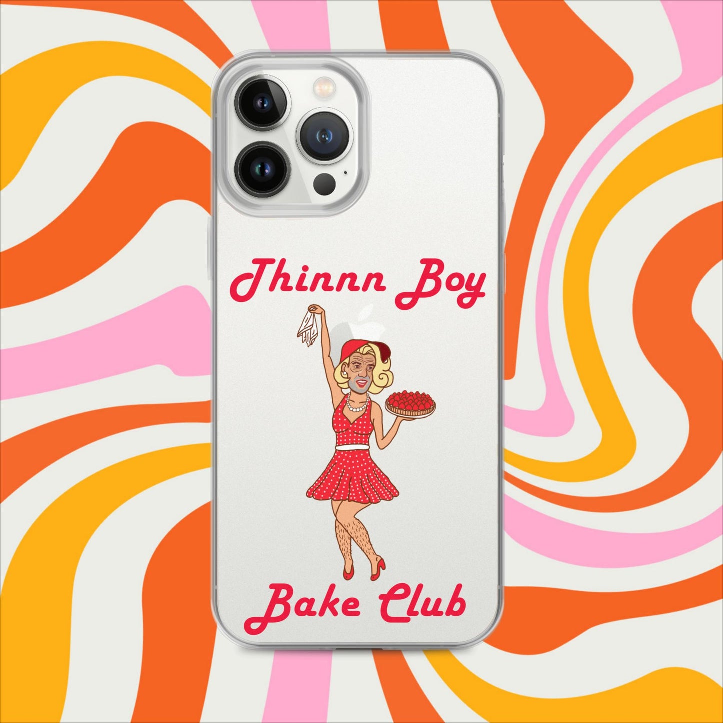 Thinnn Boy Bake Club The Fighter and The Kid TFATK Podcast Comedy 60s retro housewife Bryan Callen Clear Case for iPhone iPhone 13 Pro Max Mobile Phone Cases Bryan Callen Podcasts Stand-up Comedy The Fighter and The Kid (TFATK) Thinnn Boy Bake Club Next Cult Brand