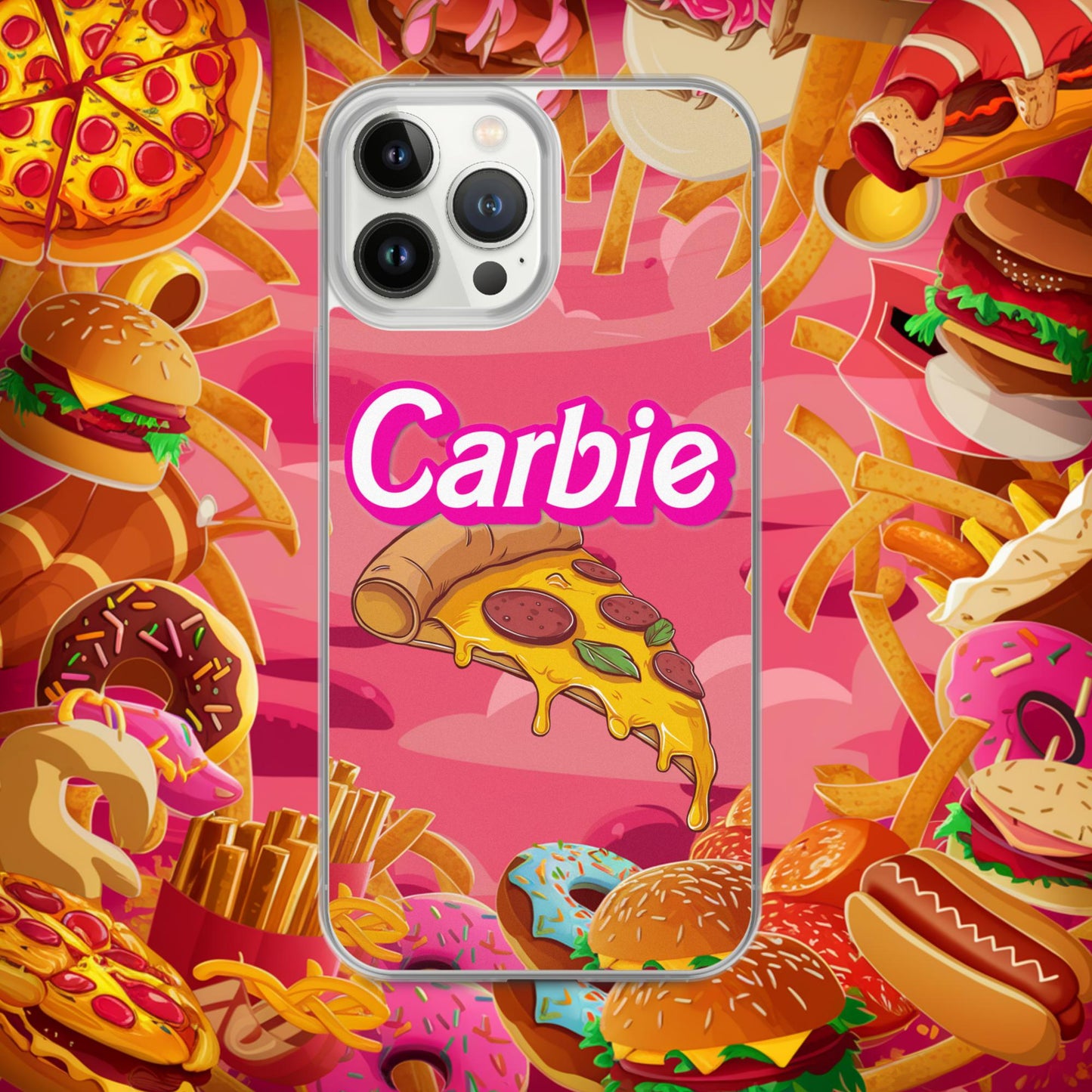 Carbie Barbie I Love Carbs I Love Pizza Clear Case for iPhone iPhone 13 Pro Max Mobile Phone Cases Barbie Carbie Fast Food Ken Movies Pizza Next Cult Brand
