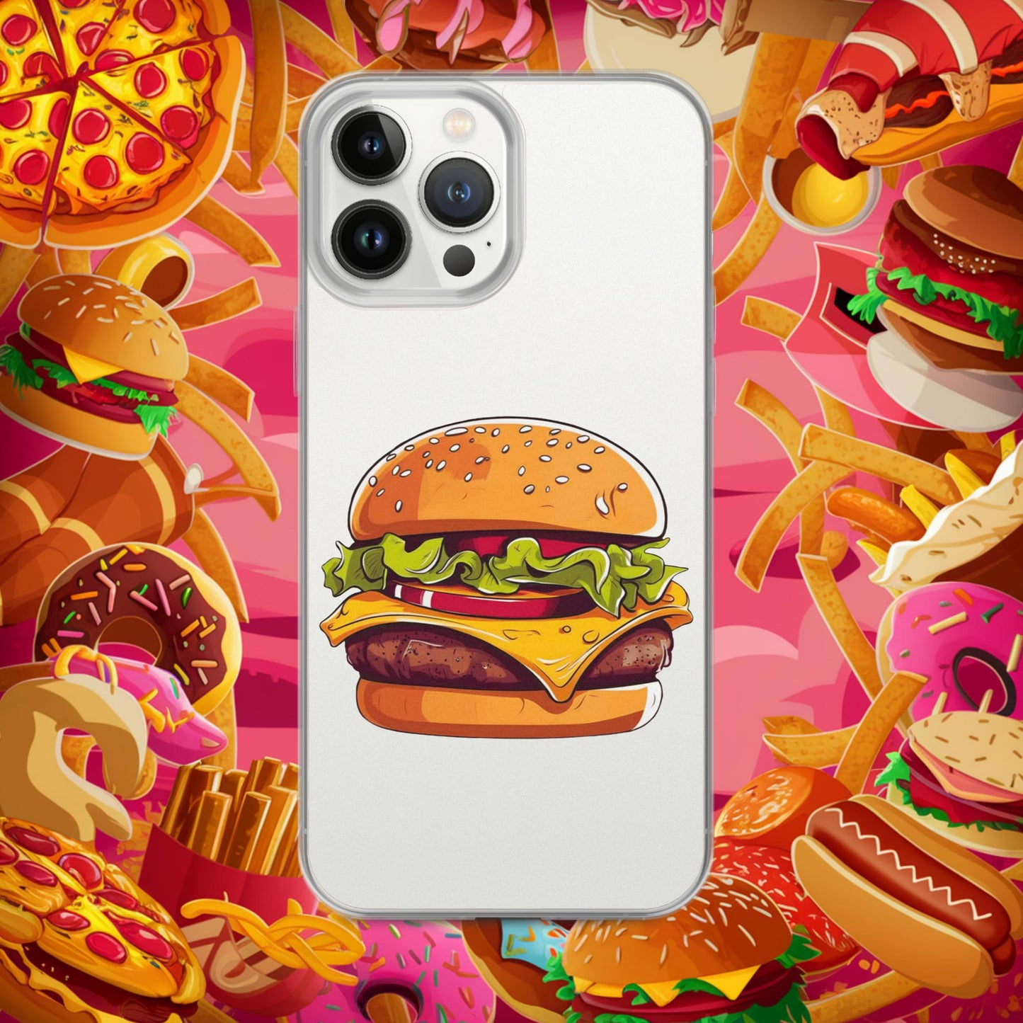 Cheeseburger I Love Burgers Clear Case for iPhone iPhone 13 Pro Max Mobile Phone Cases Burgers Fast Food Next Cult Brand