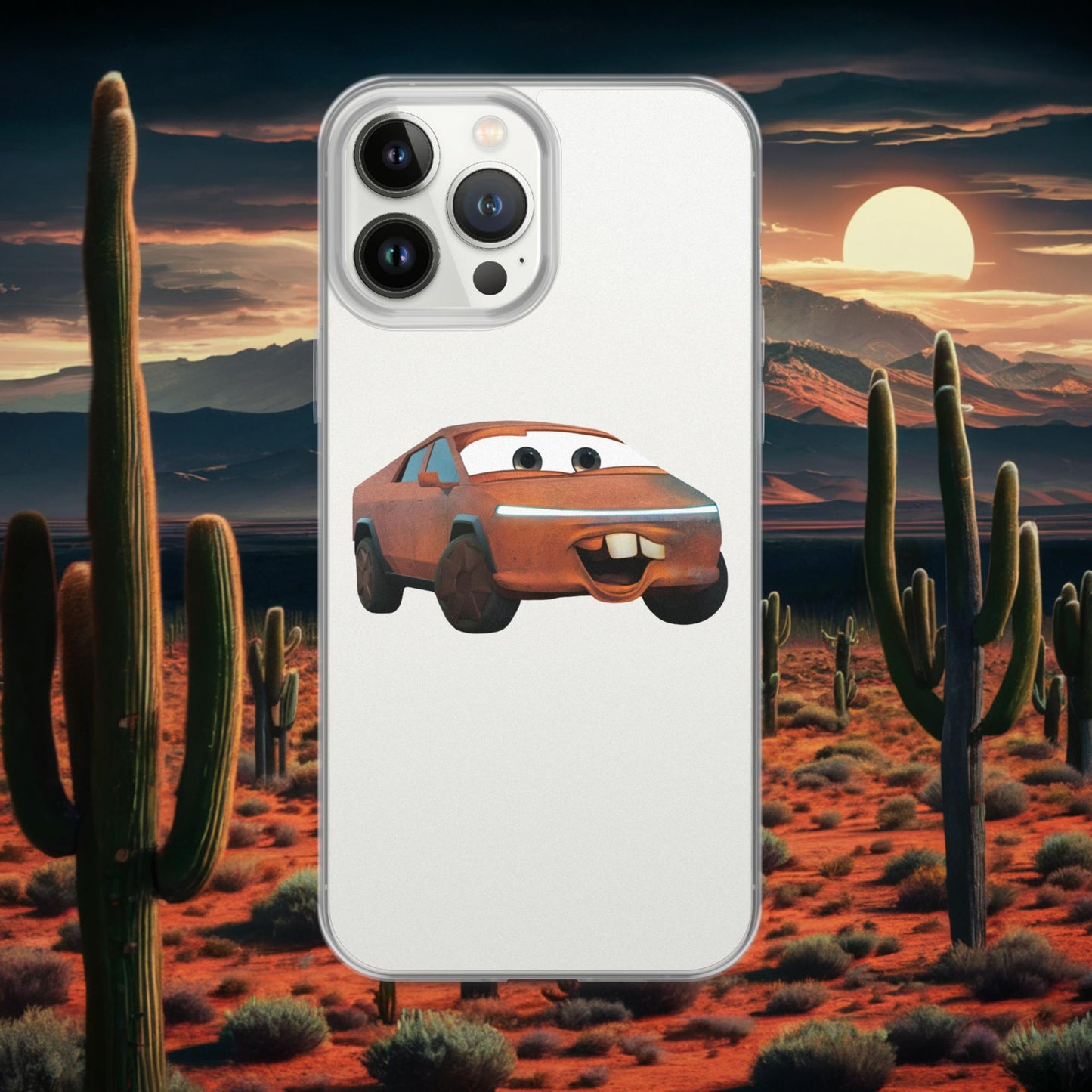 Rusty Tesla Cybertruck Elon Musk Cars Movie Tow Mater Clear Case for iPhone iPhone 13 Pro Max Mobile Phone Cases Cars Movie Celebrities Cybertruck Elon Musk Movies Tesla Next Cult Brand