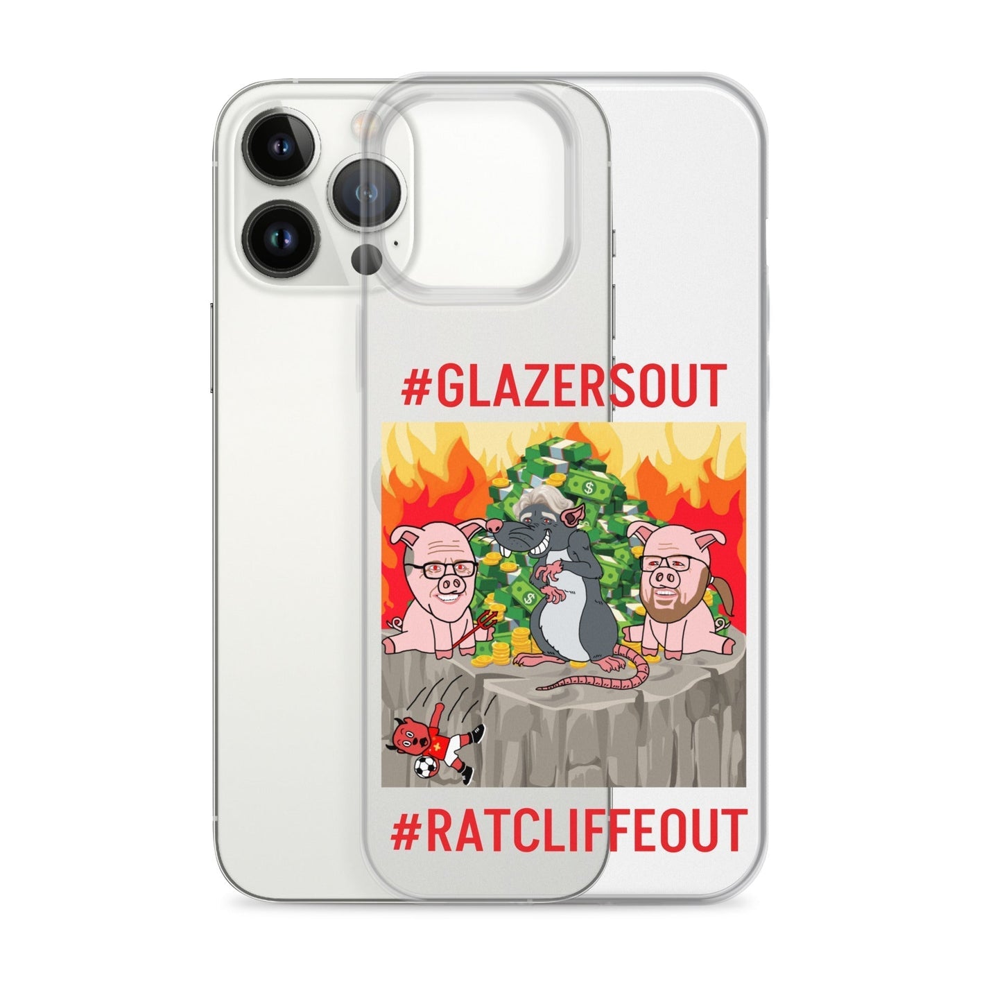 Manchester United Ratcliffe Out, Glazers Out Clear Case for iPhone® Mobile Phone Cases Football GlazersOut Manchester United RatcliffeOut Next Cult Brand