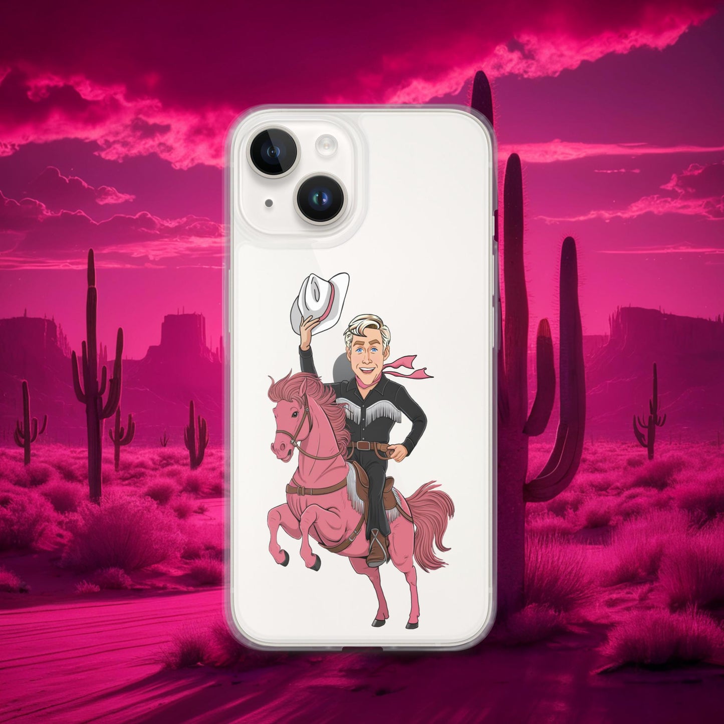Ryan Gosling Ken Cowboy Horse Barbie Movie Clear Case for iPhone iPhone 14 Mobile Phone Cases Barbie Celebrities Ken Movies Ryan Gosling Next Cult Brand