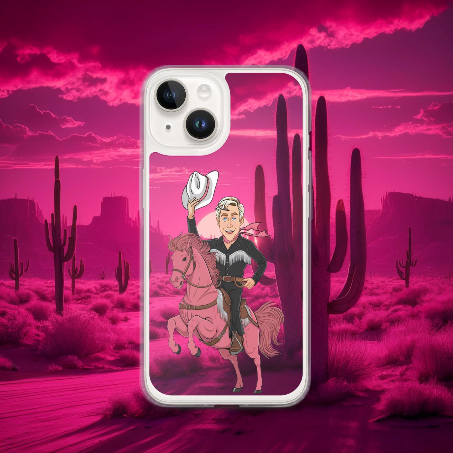 Ryan Gosling Ken Cowboy Horse Barbie Movie Clear Case for iPhone iPhone 14 Mobile Phone Cases Barbie Celebrities Ken Movies Ryan Gosling Next Cult Brand