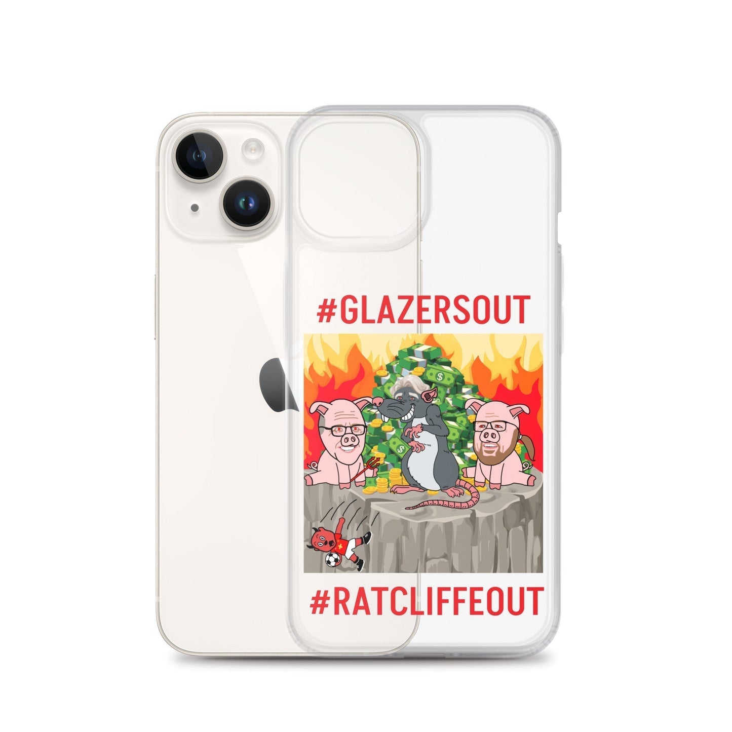 Manchester United Ratcliffe Out, Glazers Out Clear Case for iPhone® Mobile Phone Cases Football GlazersOut Manchester United RatcliffeOut Next Cult Brand