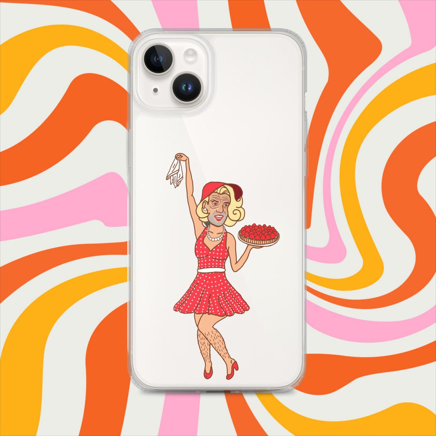 Thinnn Boy Bake Club The Fighter and The Kid TFATK Podcast Comedy 60s retro housewife Bryan Callen Clear Case for iPhone iPhone 14 Plus Mobile Phone Cases Bryan Callen Podcasts Stand-up Comedy The Fighter and The Kid (TFATK) Thinnn Boy Bake Club Next Cult Brand