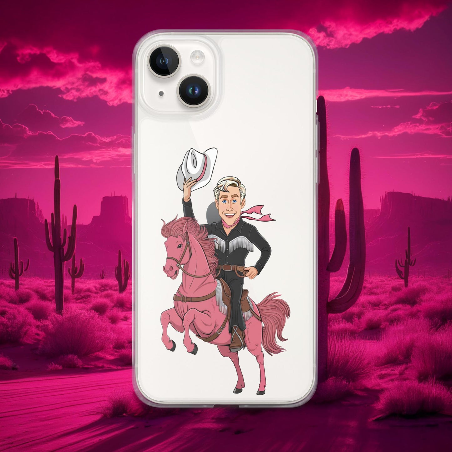 Ryan Gosling Ken Cowboy Horse Barbie Movie Clear Case for iPhone iPhone 14 Plus Mobile Phone Cases Barbie Celebrities Ken Movies Ryan Gosling Next Cult Brand