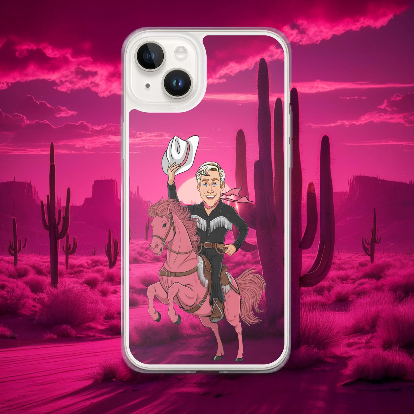 Ryan Gosling Ken Cowboy Horse Barbie Movie Clear Case for iPhone iPhone 14 Plus Mobile Phone Cases Barbie Celebrities Ken Movies Ryan Gosling Next Cult Brand