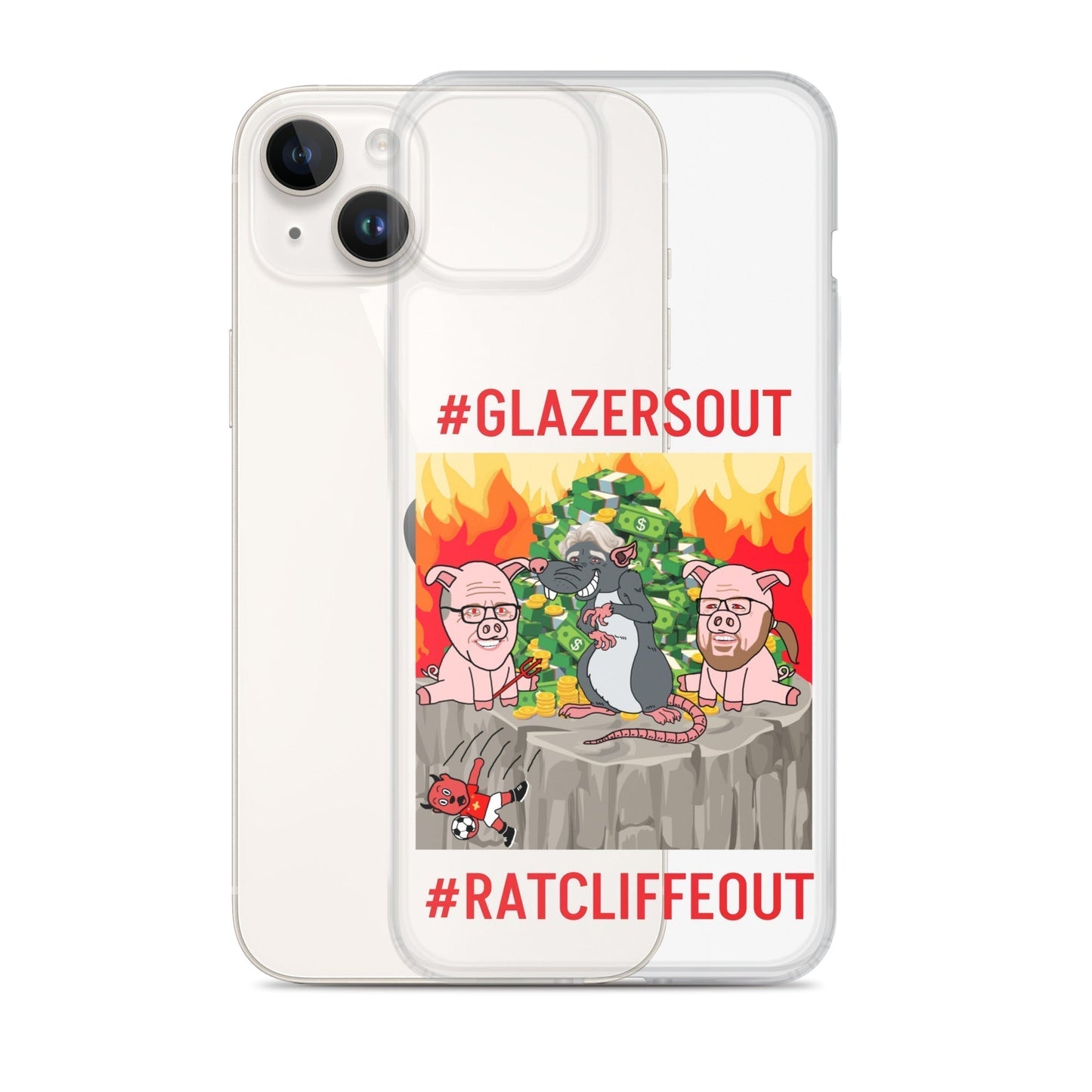 Manchester United Ratcliffe Out, Glazers Out Clear Case for iPhone® Mobile Phone Cases Football GlazersOut Manchester United RatcliffeOut Next Cult Brand