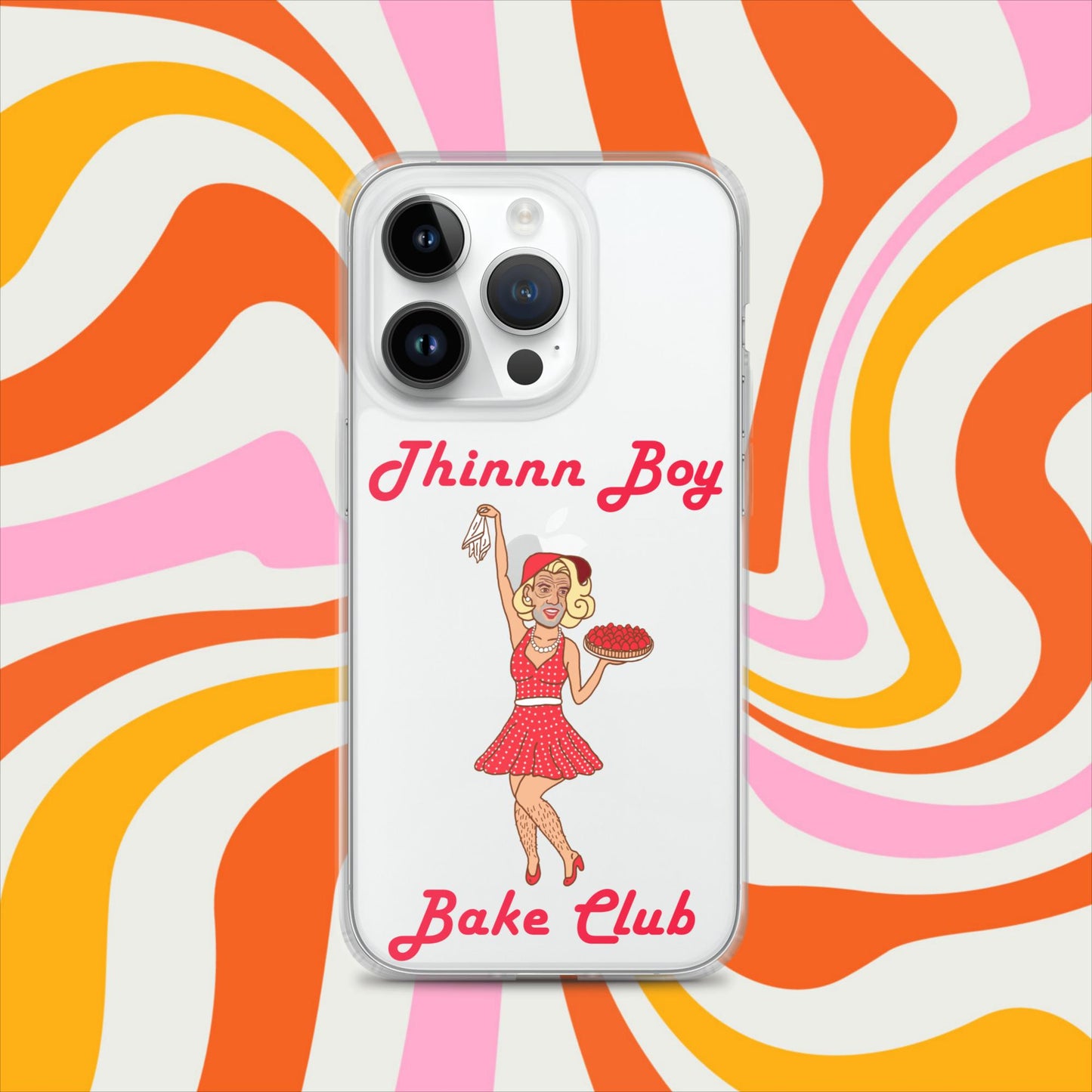 Thinnn Boy Bake Club The Fighter and The Kid TFATK Podcast Comedy 60s retro housewife Bryan Callen Clear Case for iPhone iPhone 14 Pro Mobile Phone Cases Bryan Callen Podcasts Stand-up Comedy The Fighter and The Kid (TFATK) Thinnn Boy Bake Club Next Cult Brand
