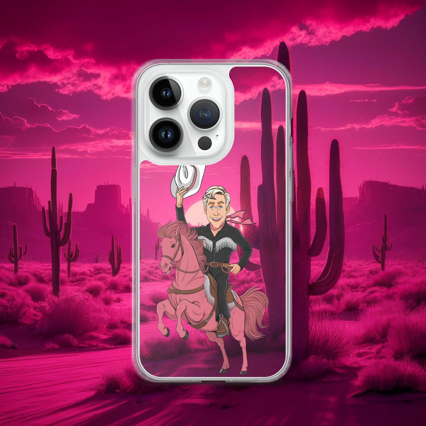 Ryan Gosling Ken Cowboy Horse Barbie Movie Clear Case for iPhone iPhone 14 Pro Mobile Phone Cases Barbie Celebrities Ken Movies Ryan Gosling Next Cult Brand