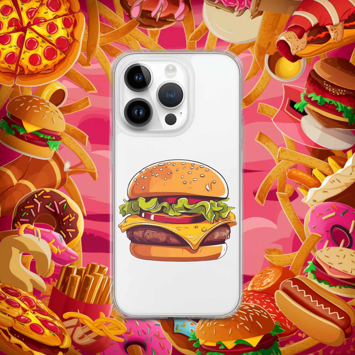 Cheeseburger I Love Burgers Clear Case for iPhone iPhone 14 Pro Mobile Phone Cases Burgers Fast Food Next Cult Brand