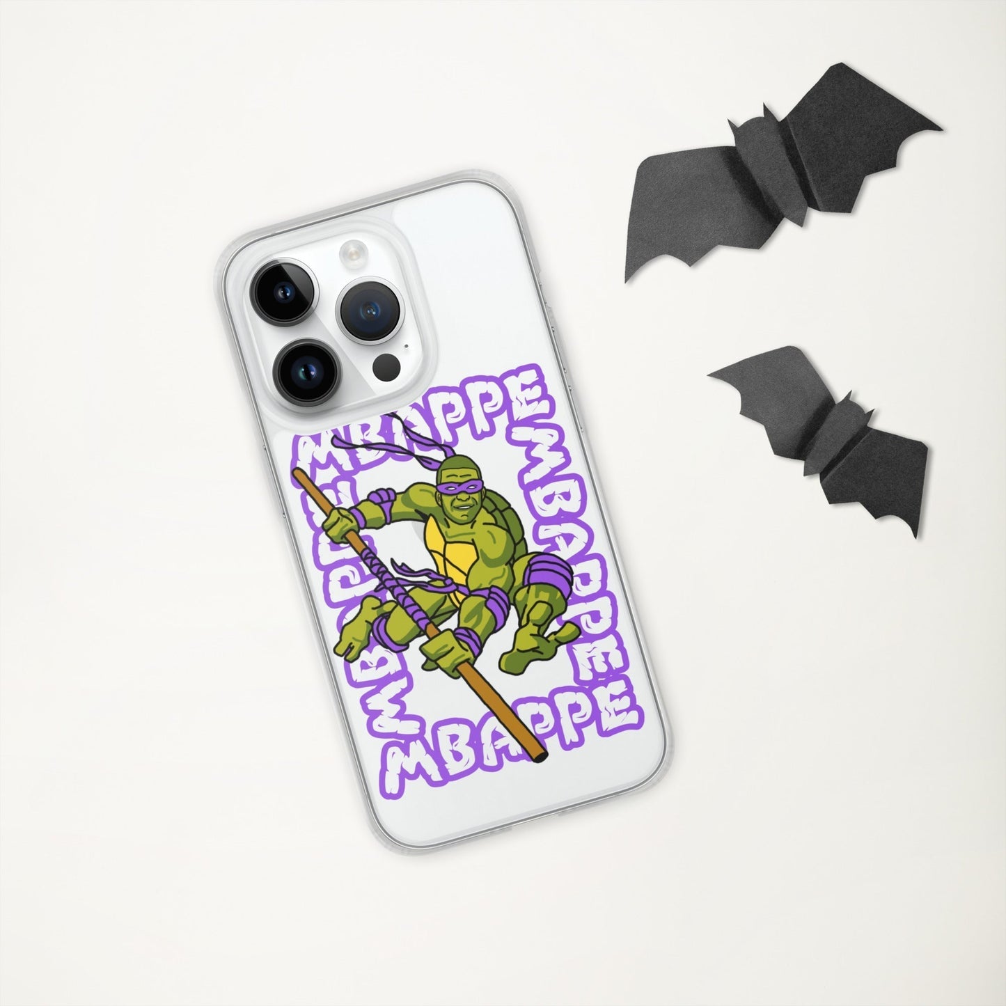 Kylian Mbappe Purple Ninja Turtle Donatello Clear Case for iPhone® Mobile Phone Cases Football Kylian Mbappe Ninja Turtles PSG Real Madrid Next Cult Brand