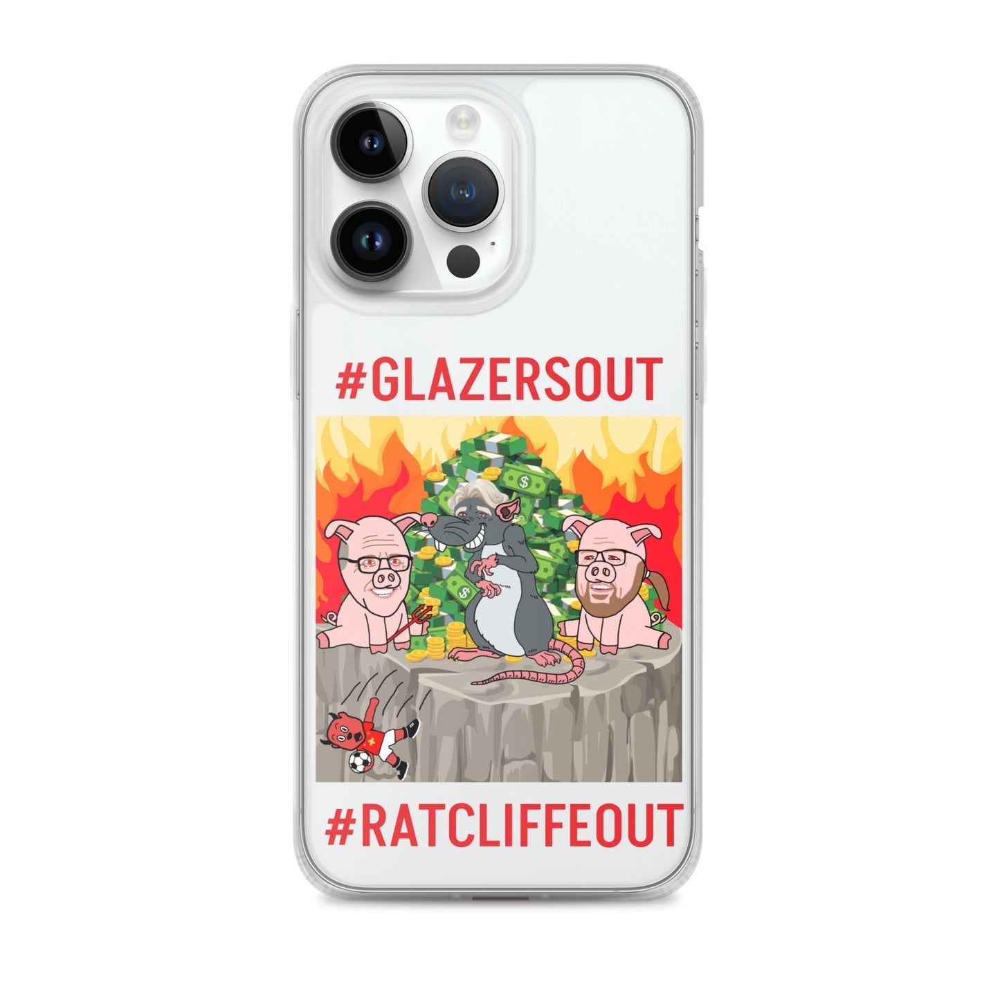 Manchester United Ratcliffe Out, Glazers Out Clear Case for iPhone® iPhone 14 Pro Max Mobile Phone Cases Football GlazersOut Manchester United RatcliffeOut Next Cult Brand
