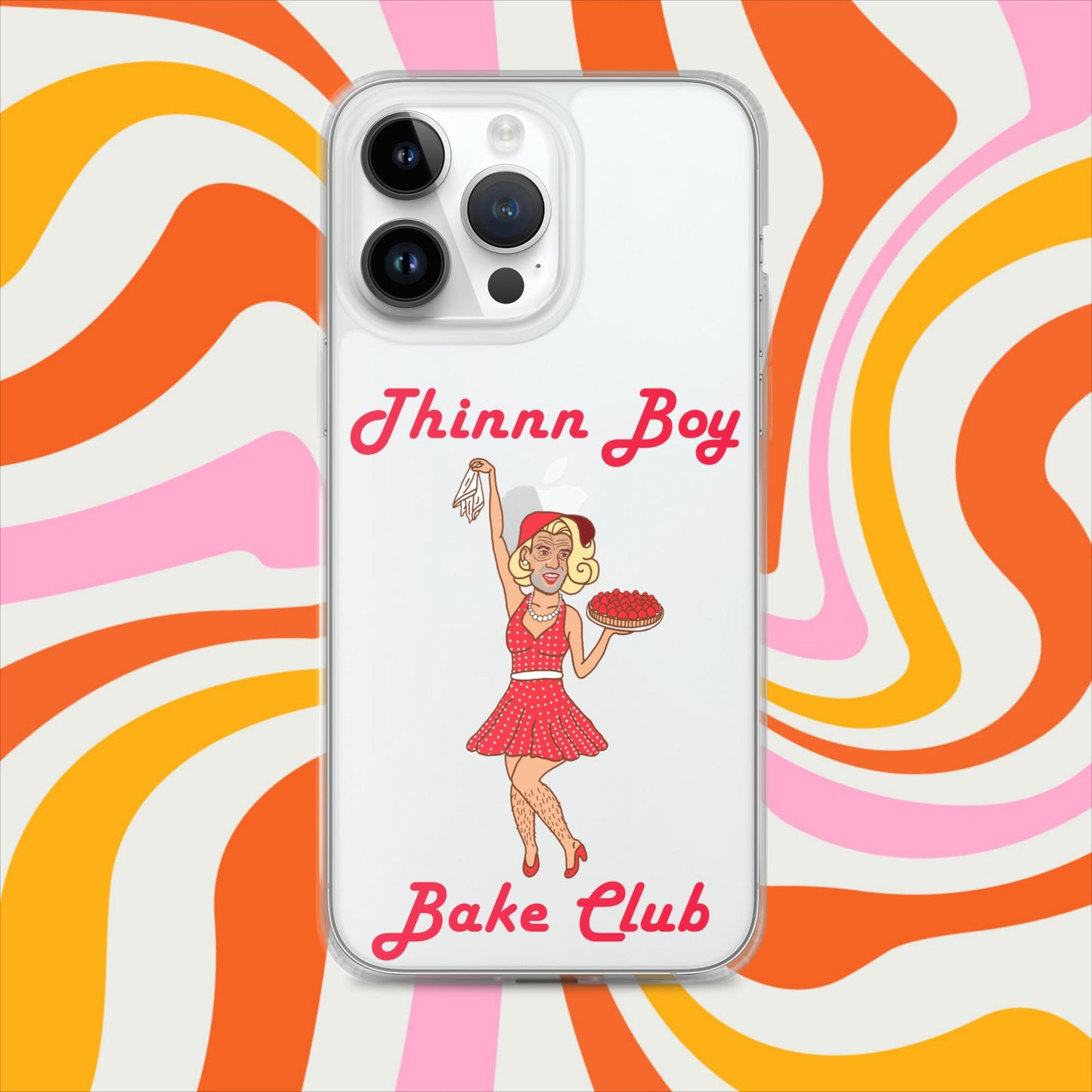 Thinnn Boy Bake Club The Fighter and The Kid TFATK Podcast Comedy 60s retro housewife Bryan Callen Clear Case for iPhone iPhone 14 Pro Max Mobile Phone Cases Bryan Callen Podcasts Stand-up Comedy The Fighter and The Kid (TFATK) Thinnn Boy Bake Club Next Cult Brand