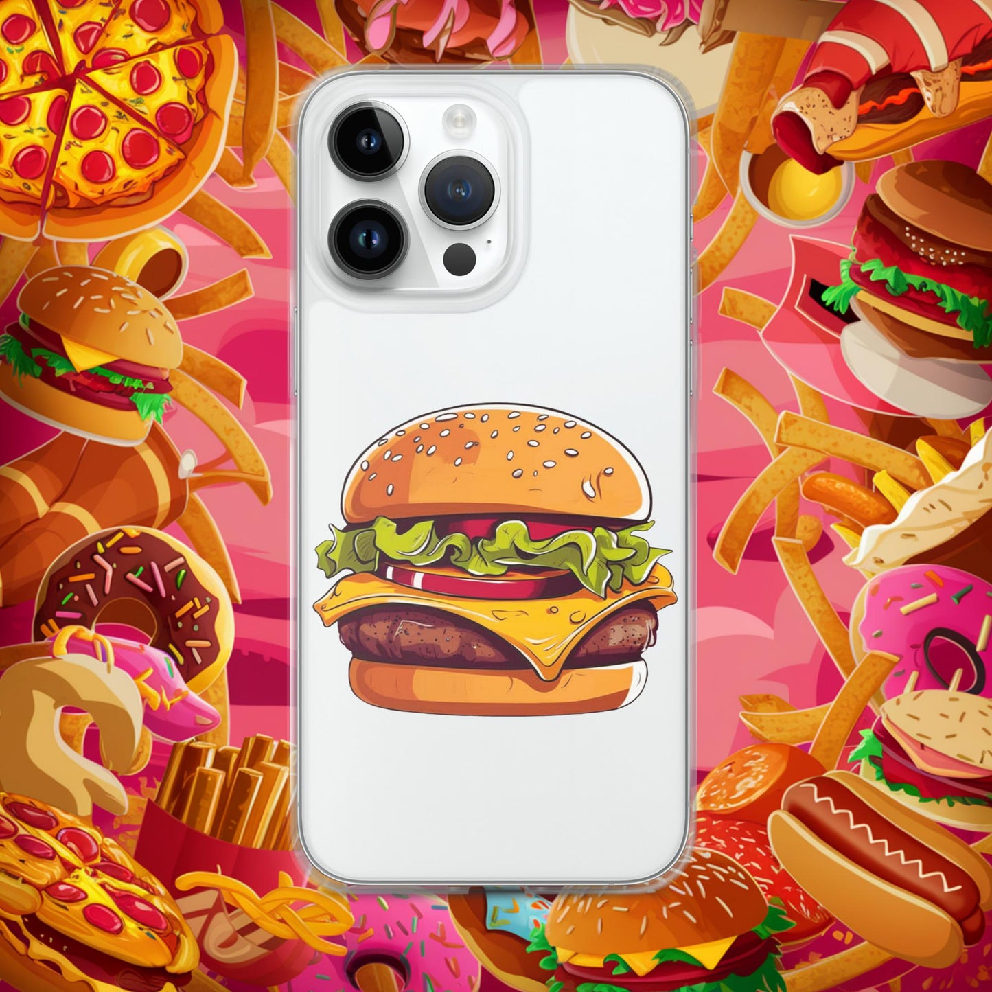 Cheeseburger I Love Burgers Clear Case for iPhone iPhone 14 Pro Max Mobile Phone Cases Burgers Fast Food Next Cult Brand