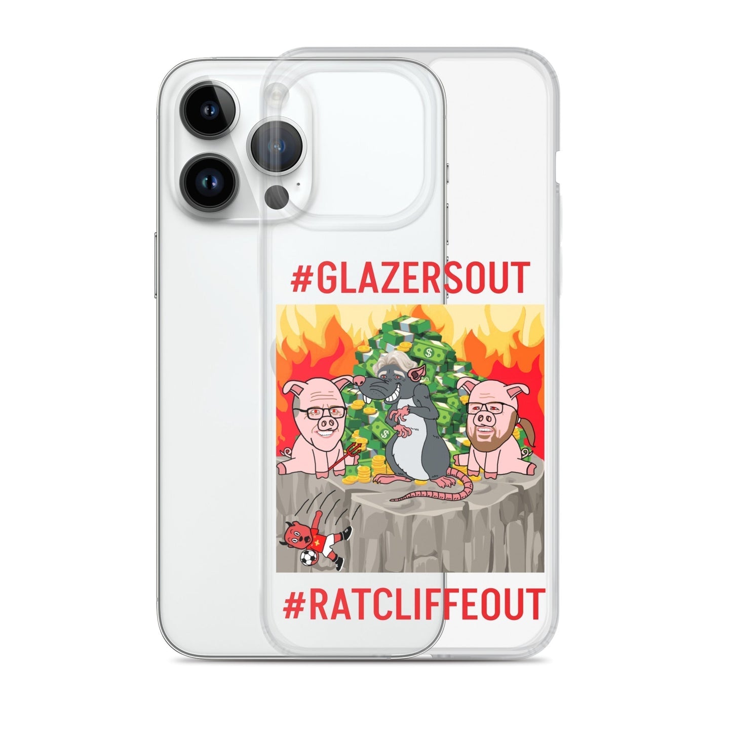 Manchester United Ratcliffe Out, Glazers Out Clear Case for iPhone® Mobile Phone Cases Football GlazersOut Manchester United RatcliffeOut Next Cult Brand