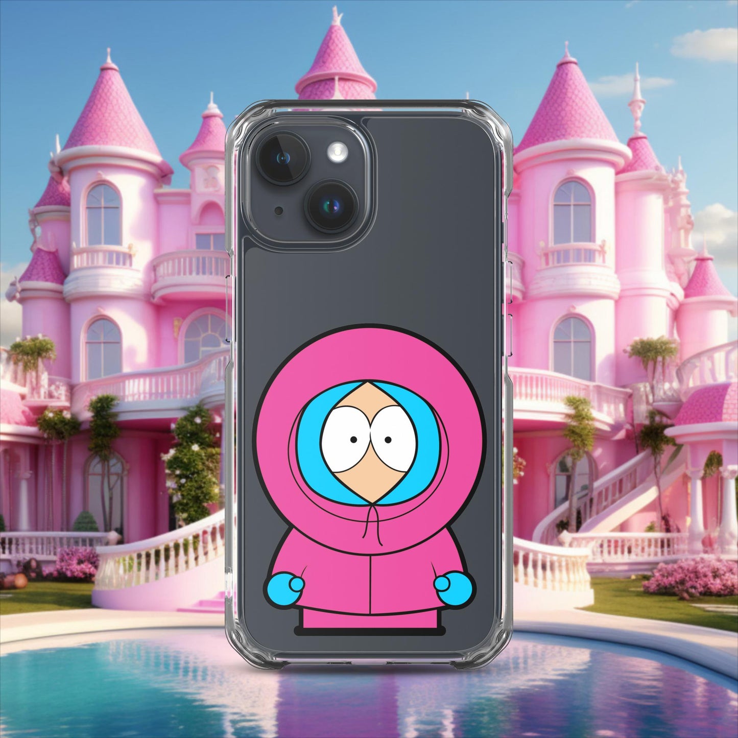 Kenny McCormick Ken Ryan Gosling Barbie South Park Kenny Clear Case for iPhone iPhone 15 Mobile Phone Cases Barbie Ken Kenny Movies South Park TV Shows Next Cult Brand