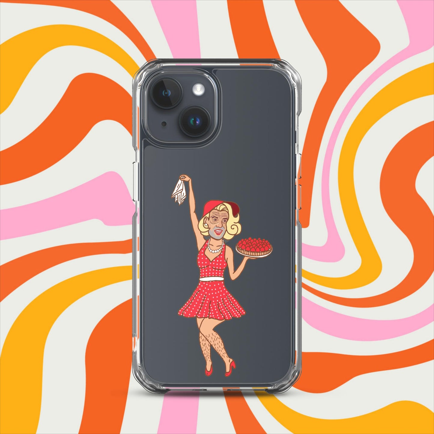 Thinnn Boy Bake Club The Fighter and The Kid TFATK Podcast Comedy 60s retro housewife Bryan Callen Clear Case for iPhone iPhone 15 Mobile Phone Cases Bryan Callen Podcasts Stand-up Comedy The Fighter and The Kid (TFATK) Thinnn Boy Bake Club Next Cult Brand