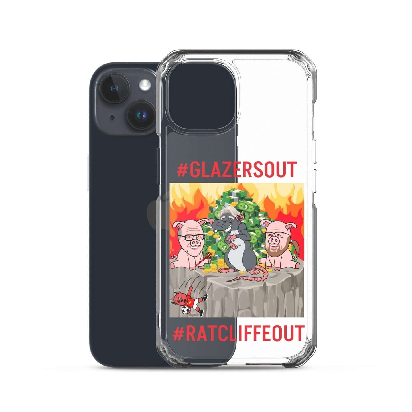 Manchester United Ratcliffe Out, Glazers Out Clear Case for iPhone® Mobile Phone Cases Football GlazersOut Manchester United RatcliffeOut Next Cult Brand