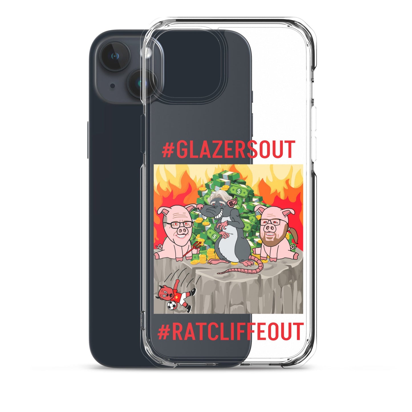 Manchester United Ratcliffe Out, Glazers Out Clear Case for iPhone® Mobile Phone Cases Football GlazersOut Manchester United RatcliffeOut Next Cult Brand