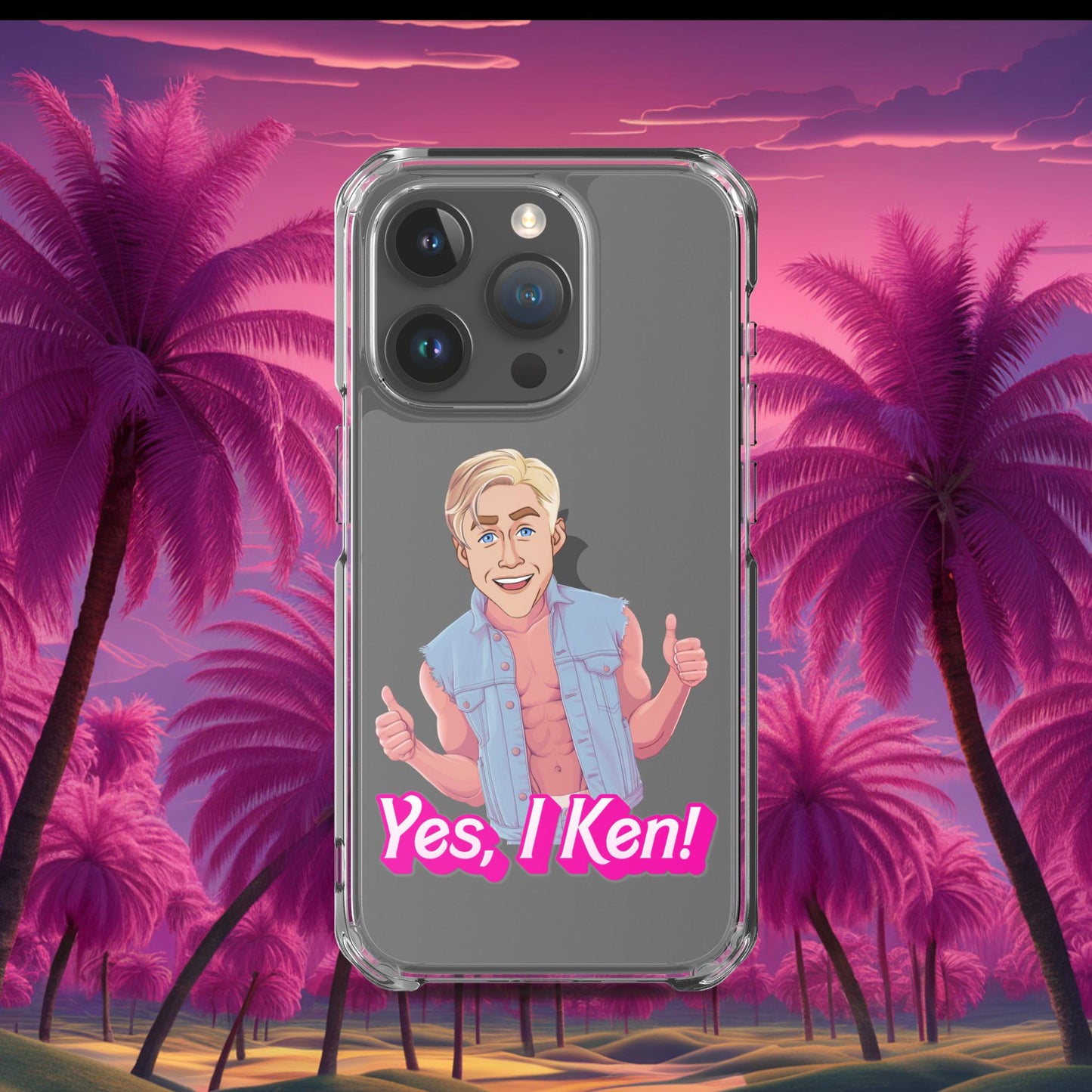 Yes I Ken Yes I can Ryan Gosling Ken Barbie Movie Clear Case for iPhone iPhone 15 Pro Mobile Phone Cases Barbie Celebrities Ken Movies Ryan Gosling Next Cult Brand