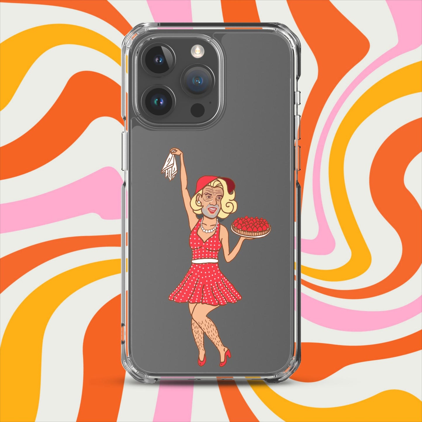 Thinnn Boy Bake Club The Fighter and The Kid TFATK Podcast Comedy 60s retro housewife Bryan Callen Clear Case for iPhone iPhone 15 Pro Max Mobile Phone Cases Bryan Callen Podcasts Stand-up Comedy The Fighter and The Kid (TFATK) Thinnn Boy Bake Club Next Cult Brand