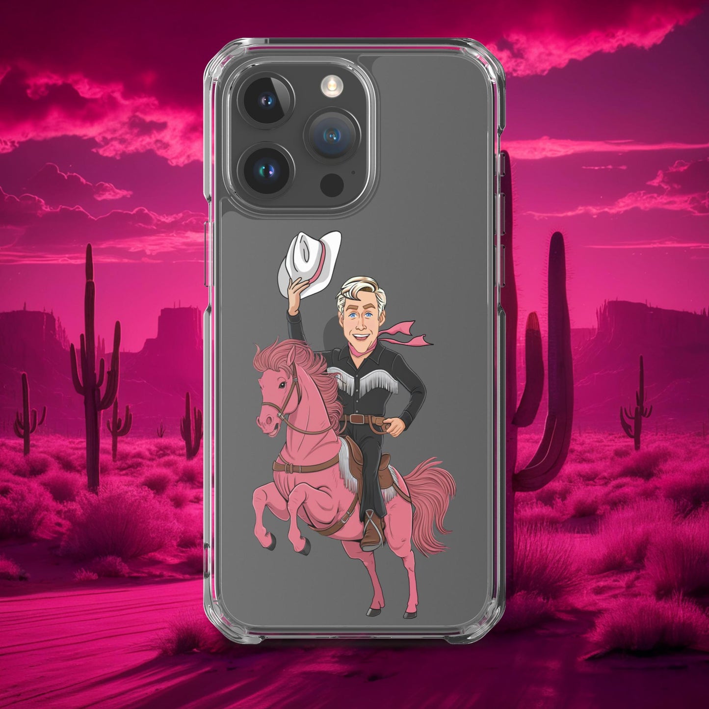 Ryan Gosling Ken Cowboy Horse Barbie Movie Clear Case for iPhone iPhone 15 Pro Max Mobile Phone Cases Barbie Celebrities Ken Movies Ryan Gosling Next Cult Brand