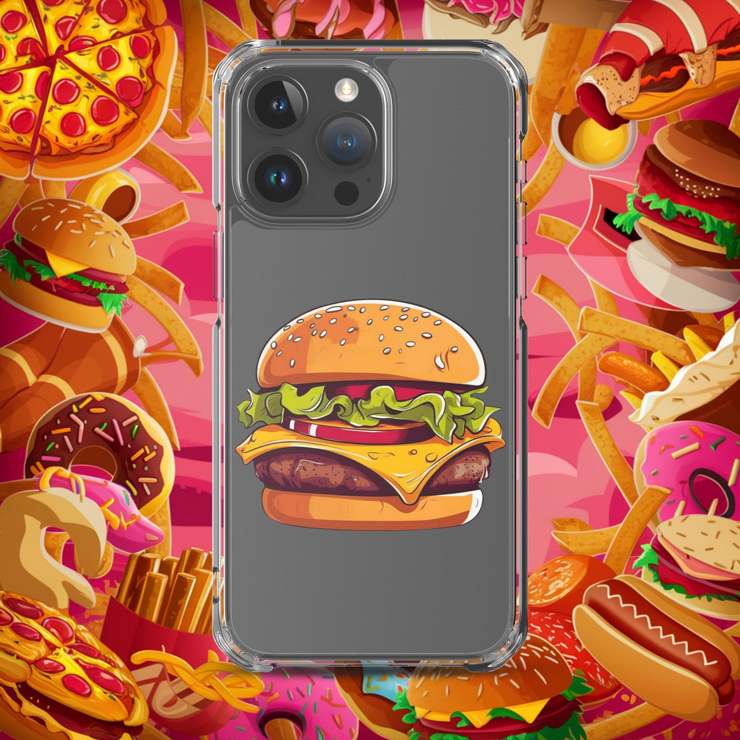 Cheeseburger I Love Burgers Clear Case for iPhone iPhone 15 Pro Max Mobile Phone Cases Burgers Fast Food Next Cult Brand