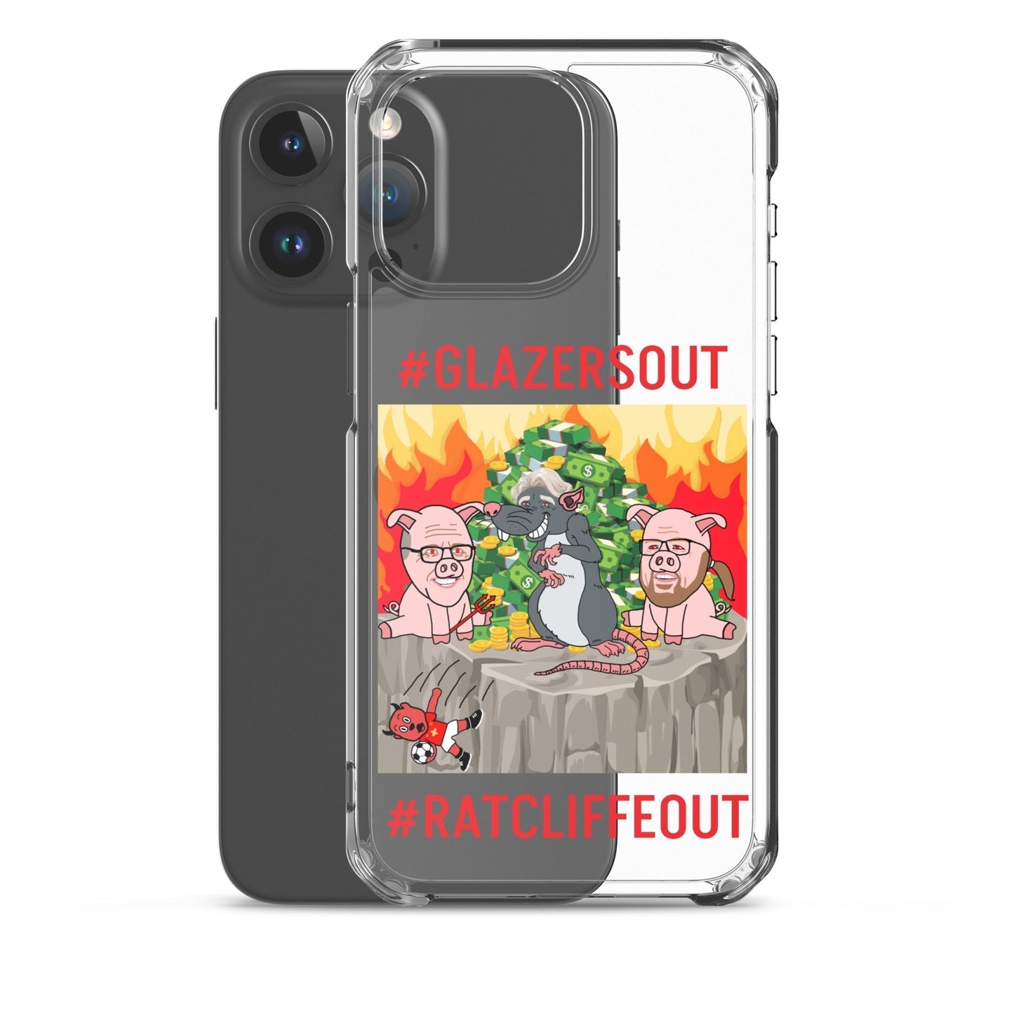 Manchester United Ratcliffe Out, Glazers Out Clear Case for iPhone® Mobile Phone Cases Football GlazersOut Manchester United RatcliffeOut Next Cult Brand