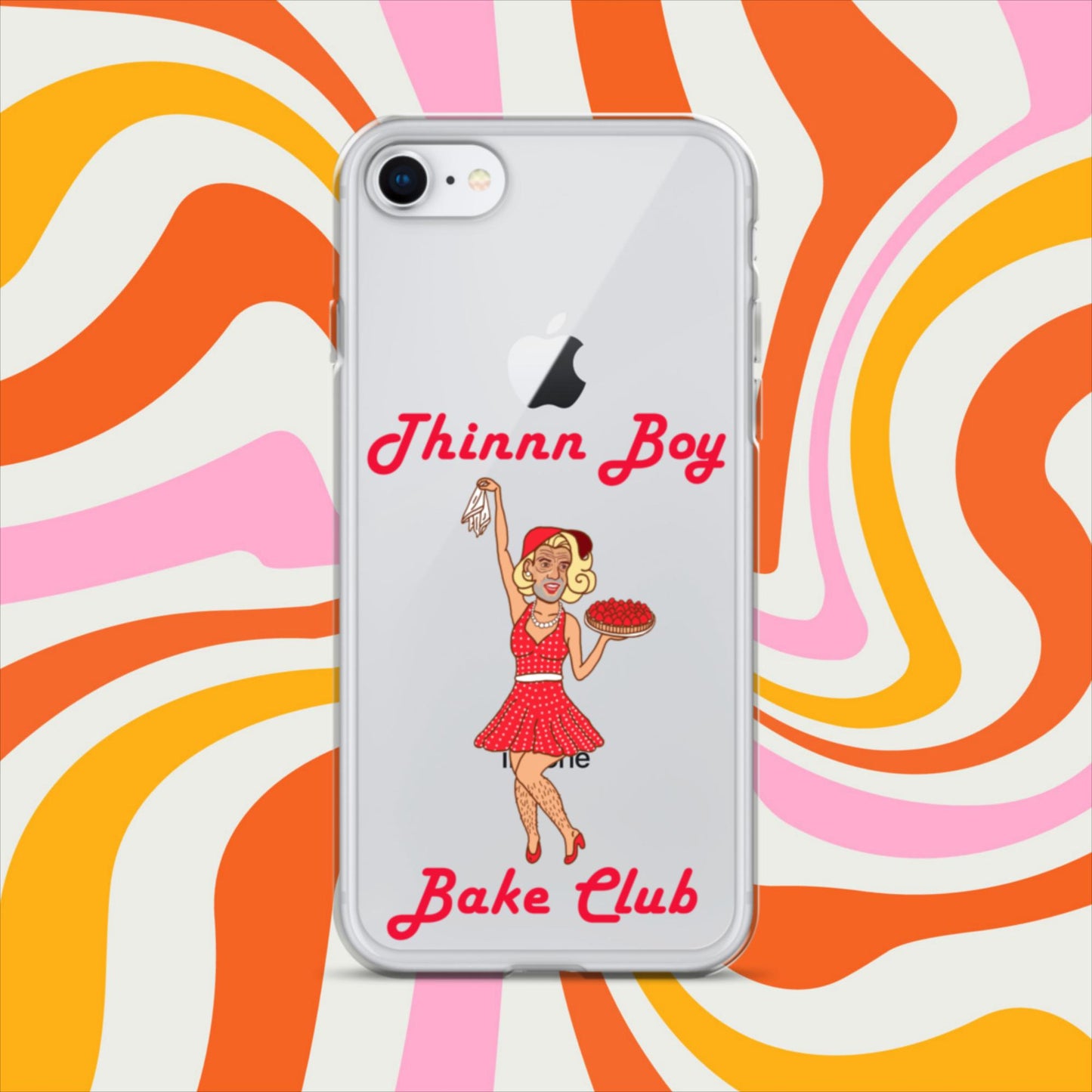 Thinnn Boy Bake Club The Fighter and The Kid TFATK Podcast Comedy 60s retro housewife Bryan Callen Clear Case for iPhone iPhone 7 8 Mobile Phone Cases Bryan Callen Podcasts Stand-up Comedy The Fighter and The Kid (TFATK) Thinnn Boy Bake Club Next Cult Brand