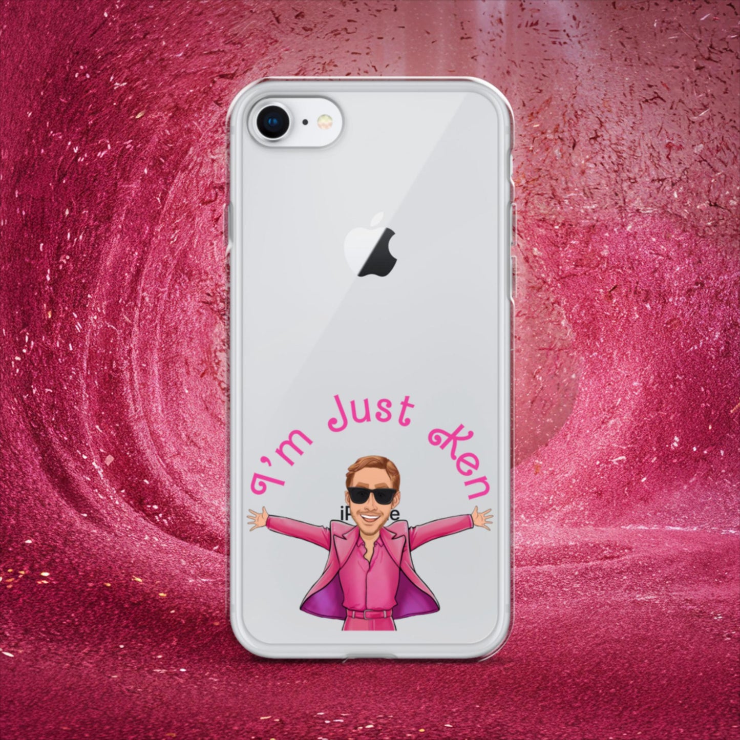 Ken Barbie Ryan Gosling I'm Just Ken Clear Case for iPhone iPhone 7 8 Mobile Phone Cases Barbie Celebrities Ken Movies Ryan Gosling Next Cult Brand