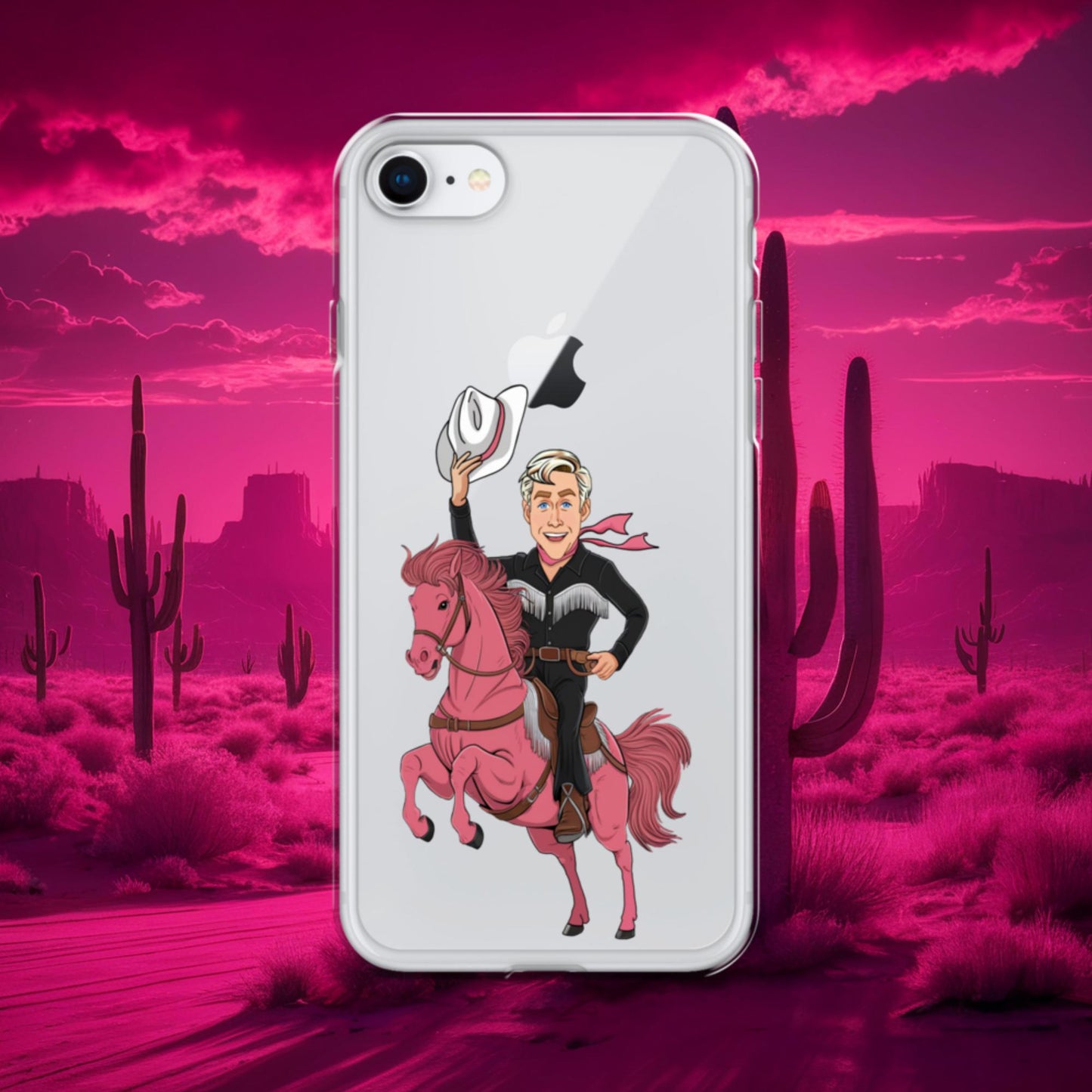 Ryan Gosling Ken Cowboy Horse Barbie Movie Clear Case for iPhone iPhone 7 8 Mobile Phone Cases Barbie Celebrities Ken Movies Ryan Gosling Next Cult Brand