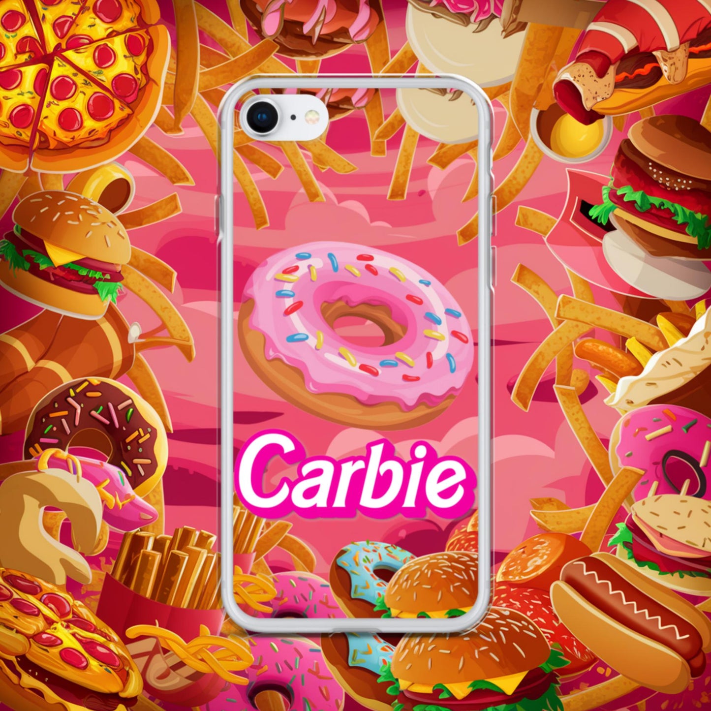 Carbie Barbie I Love Carbs I Love Donuts Clear Case for iPhone iPhone 7 8 Mobile Phone Cases Barbie Carbie Donuts Fast Food Ken Movies Next Cult Brand