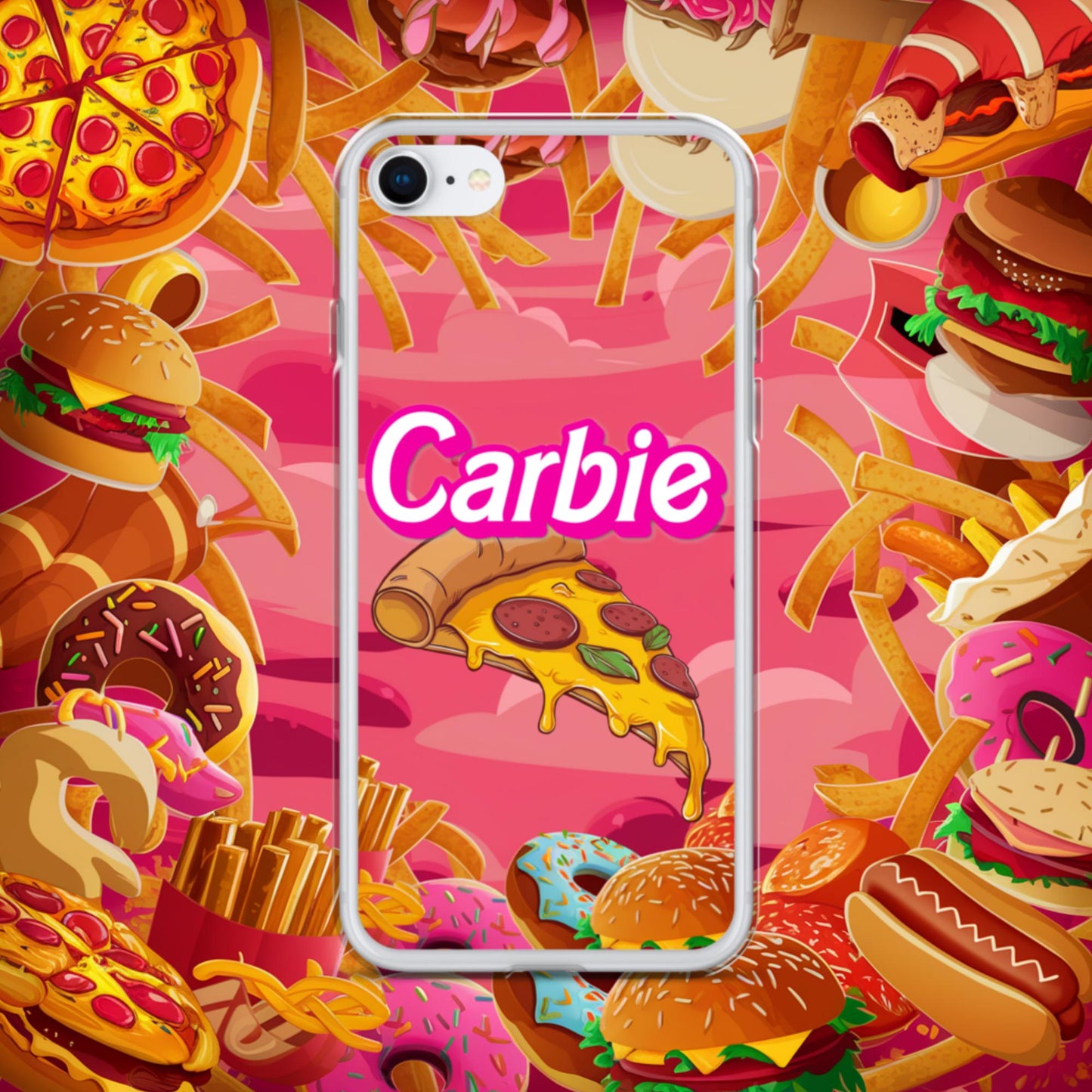 Carbie Barbie I Love Carbs I Love Pizza Clear Case for iPhone iPhone 7 8 Mobile Phone Cases Barbie Carbie Fast Food Ken Movies Pizza Next Cult Brand