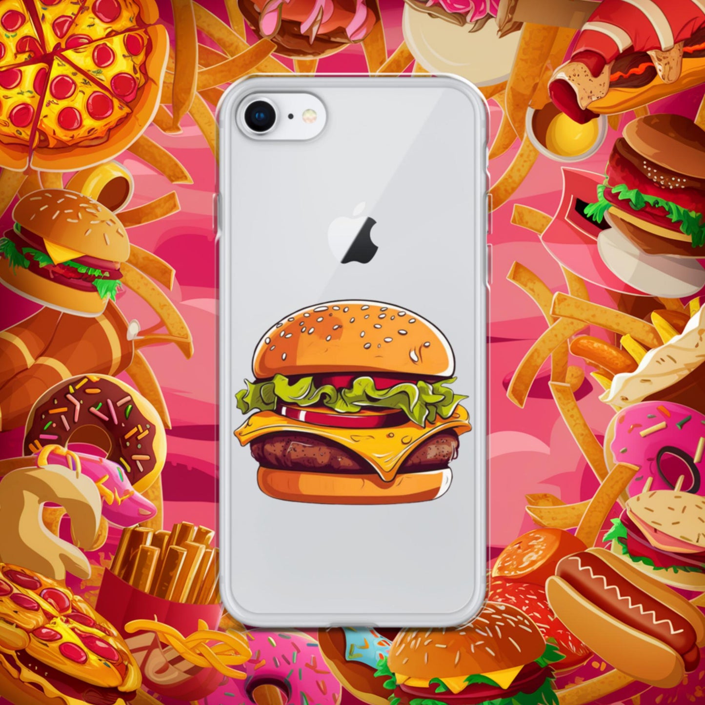 Cheeseburger I Love Burgers Clear Case for iPhone iPhone 7 8 Mobile Phone Cases Burgers Fast Food Next Cult Brand