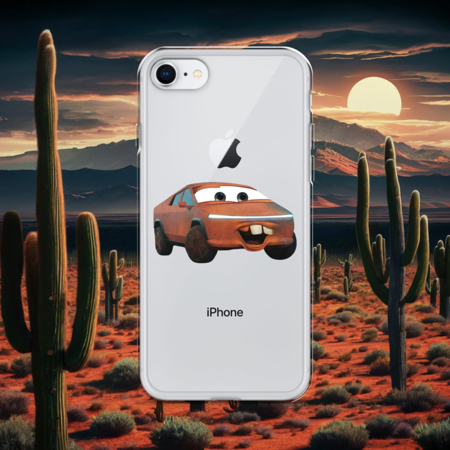 Rusty Tesla Cybertruck Elon Musk Cars Movie Tow Mater Clear Case for iPhone iPhone 7 8 Mobile Phone Cases Cars Movie Celebrities Cybertruck Elon Musk Movies Tesla Next Cult Brand