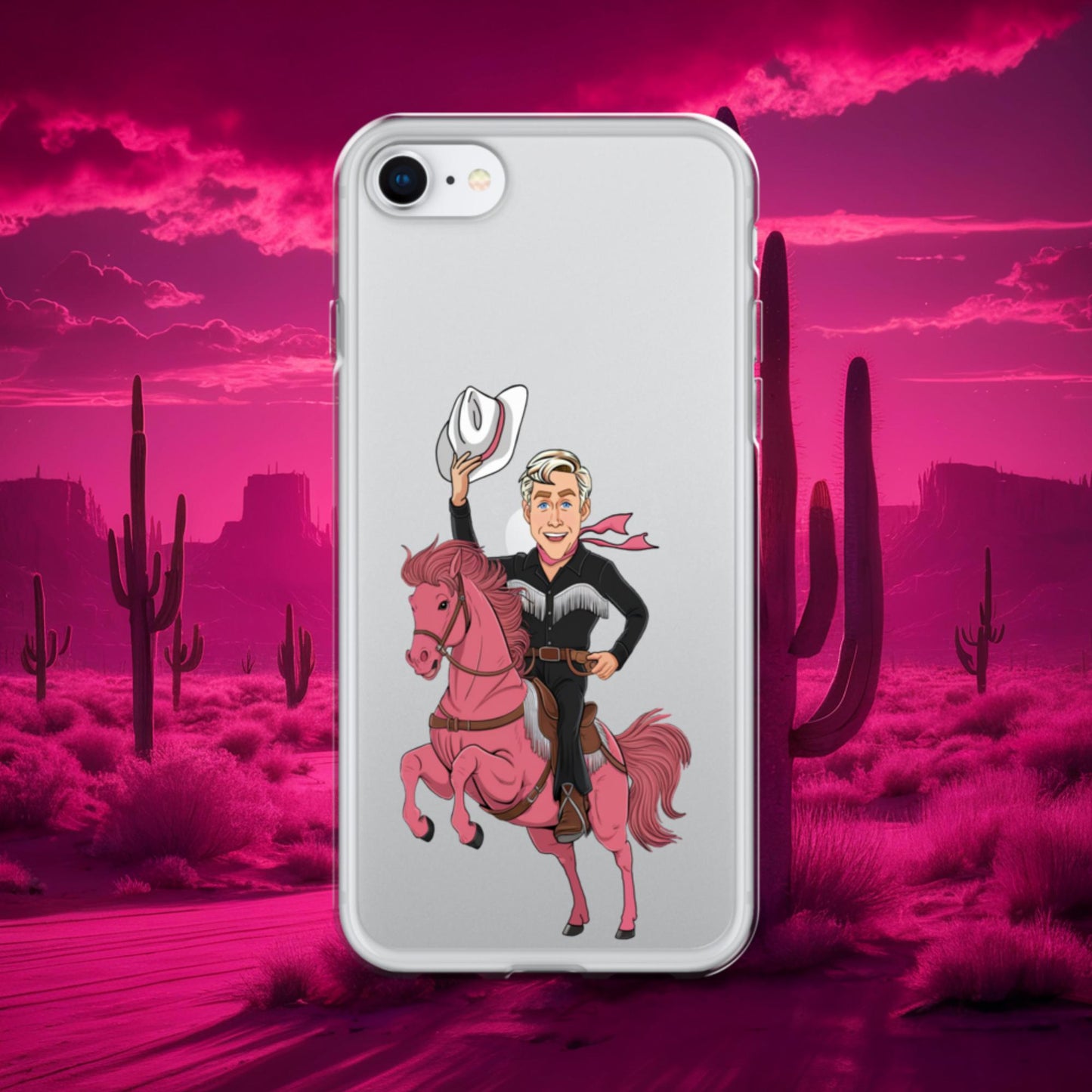 Ryan Gosling Ken Cowboy Horse Barbie Movie Clear Case for iPhone iPhone SE Mobile Phone Cases Barbie Celebrities Ken Movies Ryan Gosling Next Cult Brand